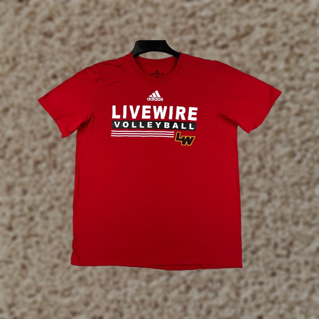 Adidas Adidas Shirt Mens L Red Crew 100% Cotton LiveWire Volleyball Ampliflier Tee Size US L / EU 52-54 / 3 - 1 Thumbnail