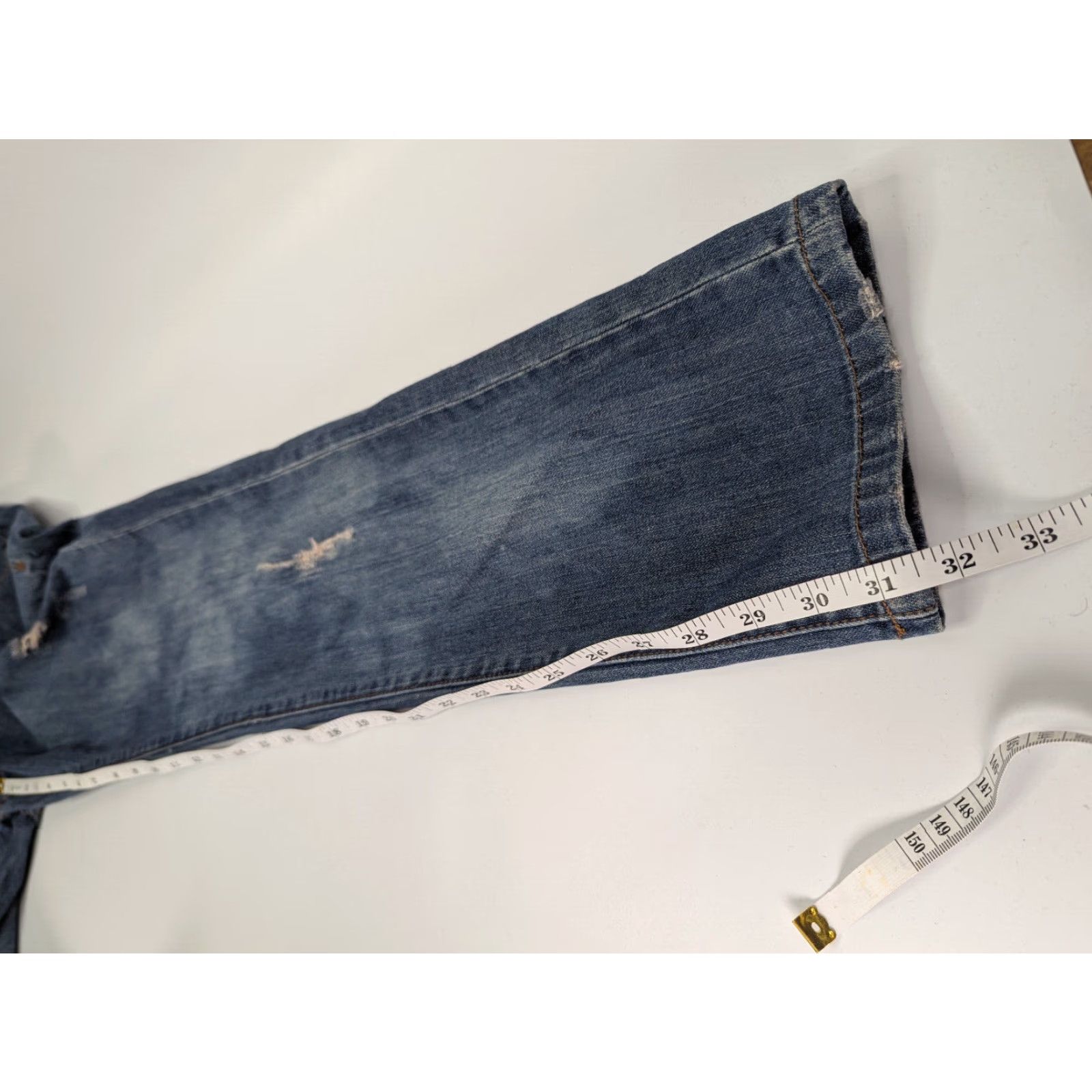 Converse VINTAGE Converse One Star Sheridan Skinny Distressed Riveted Jeans Womens Size 30 Blue 5-Pocket Design Skinny Jeans Womens Men? Size 30" / US 8 / IT 44 - 5 Thumbnail