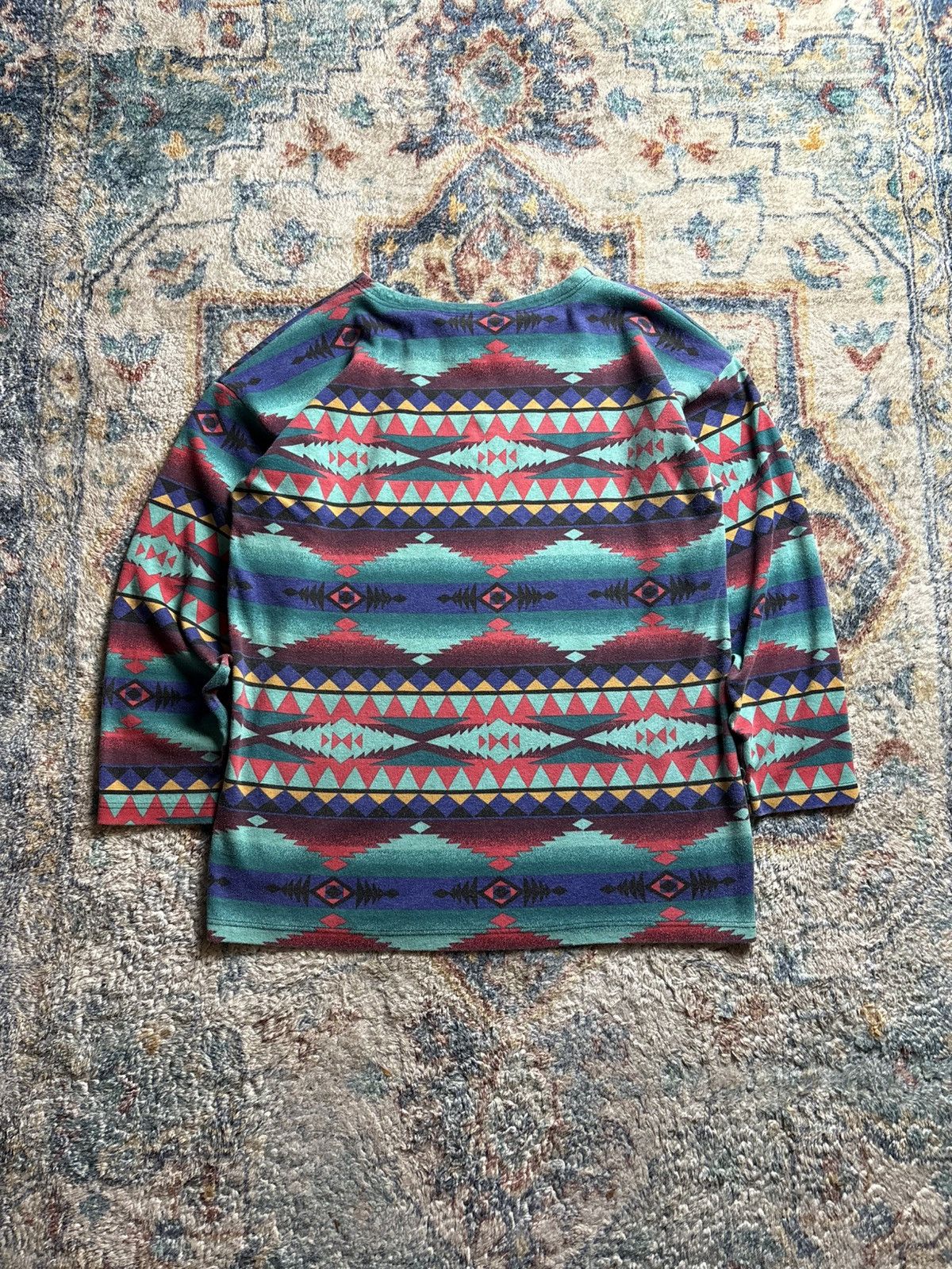 Vintage Vintage Aztec Long Sleeve T-shirt Medium Size M / US 6-8 / IT 42-44 - 2 Thumbnail