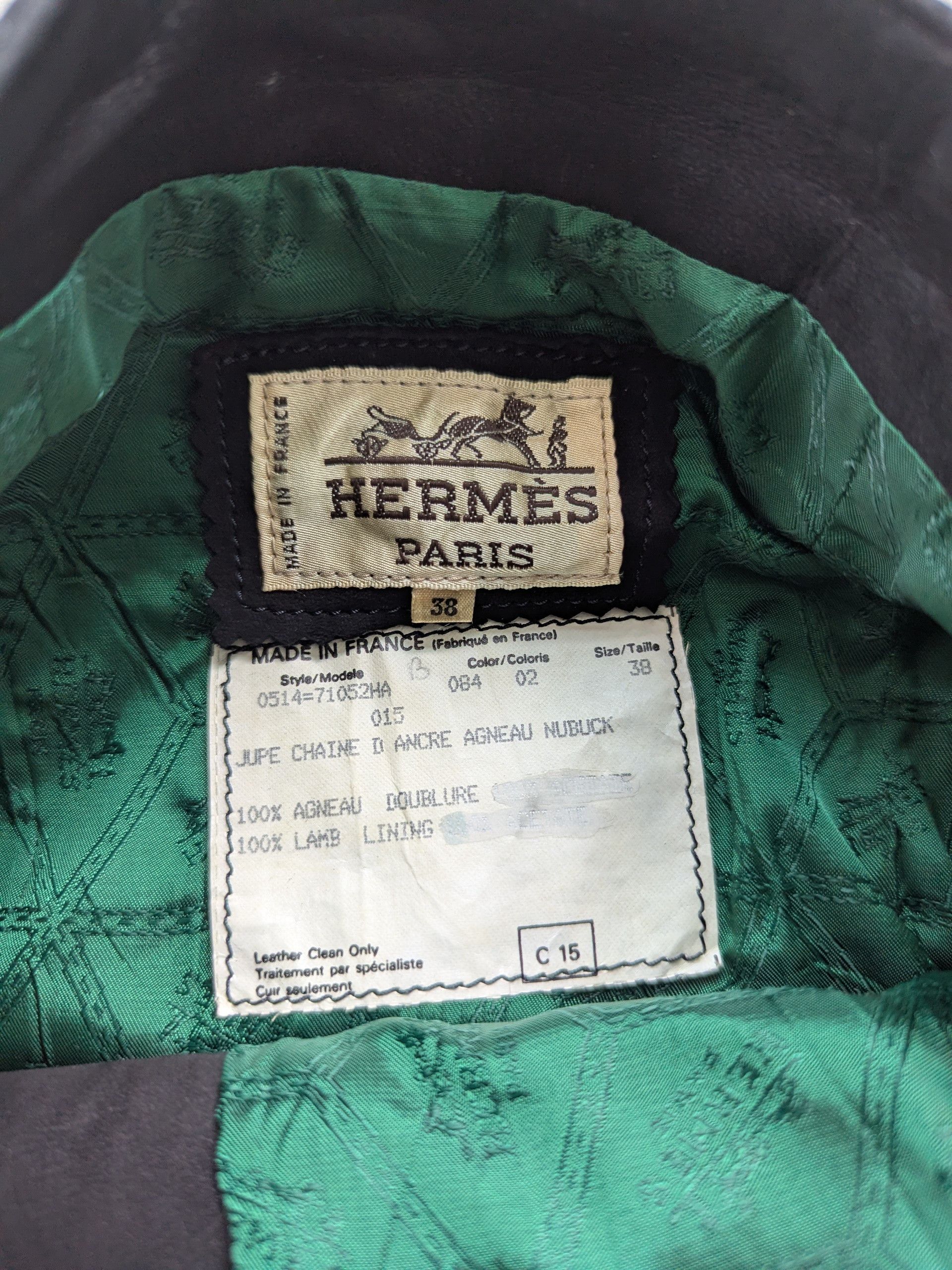 Hermes × Vintage Hermes Midi Skirt Nubuck Leather Viscose Lining Size 25" / US 0 / IT 36 - 7 Thumbnail