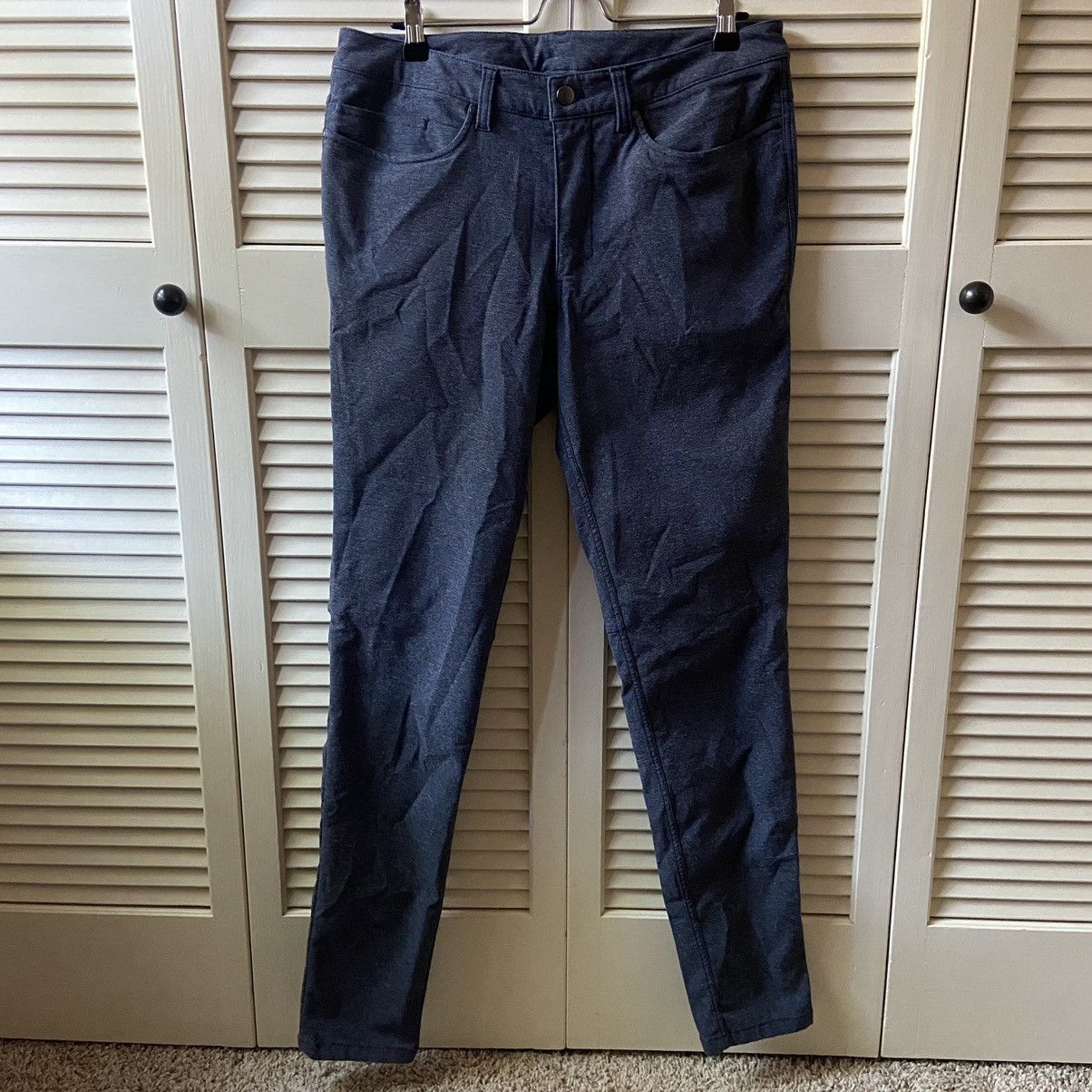 Lululemon LuluLemon ABC Pant Slim Fit Tech Canvas Heathered Deep Navy Size US 33 - 1 Thumbnail