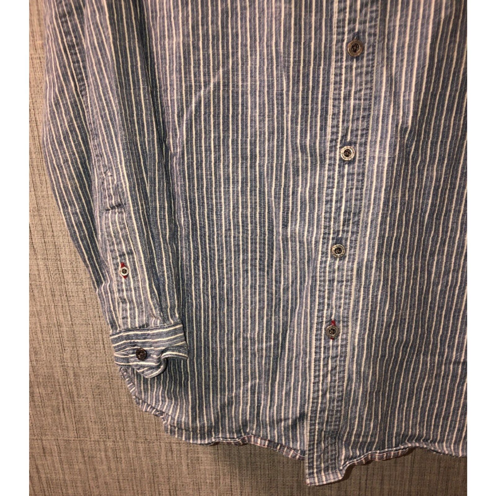 Vintage VINTAGE L.L. Bean Men's Long Sleeve Button-Up Shirt Big & Tall Size L Blue Striped Size US L / EU 52-54 / 3 - 3 Thumbnail