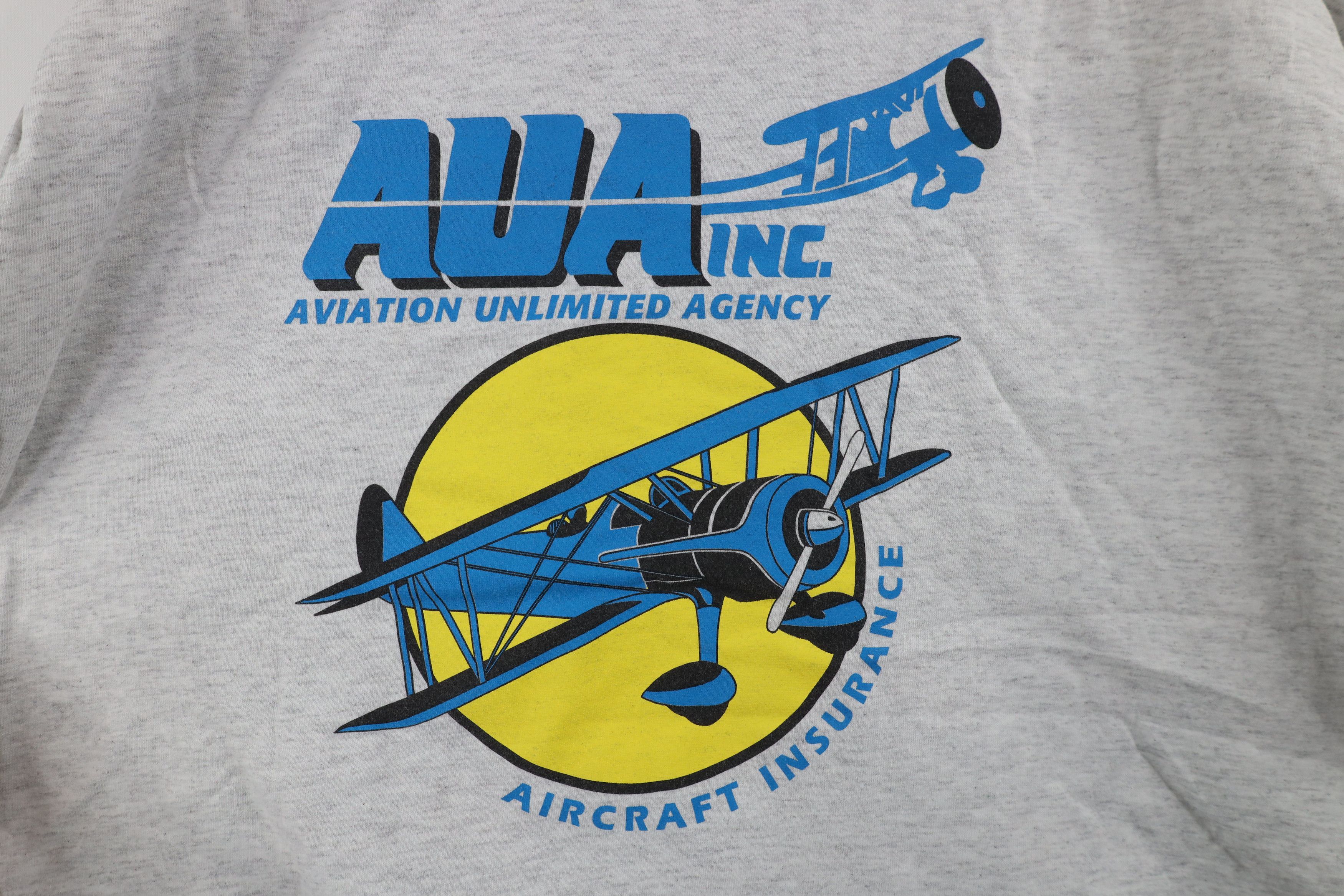 Vintage Vintage 90s AUA Inc Aviation Unlimited Agency T-Shirt Gray Size US XL / EU 56 / 4 - 9 Thumbnail