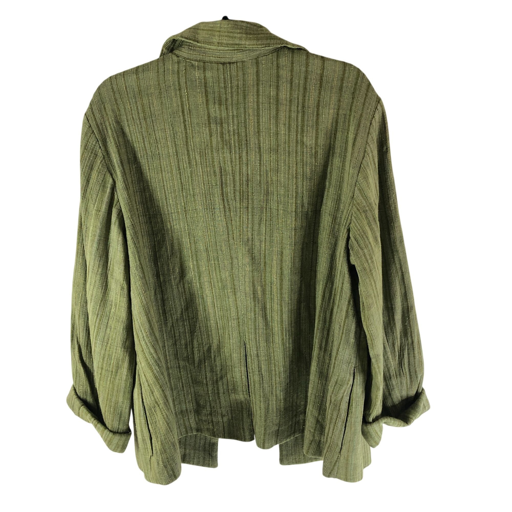 Coldwater Creek Coldwater Creek Womens Jacket Open Front Textured Stripe Sil Size XXL / US 16-18 / IT 52-54 - 2 Thumbnail