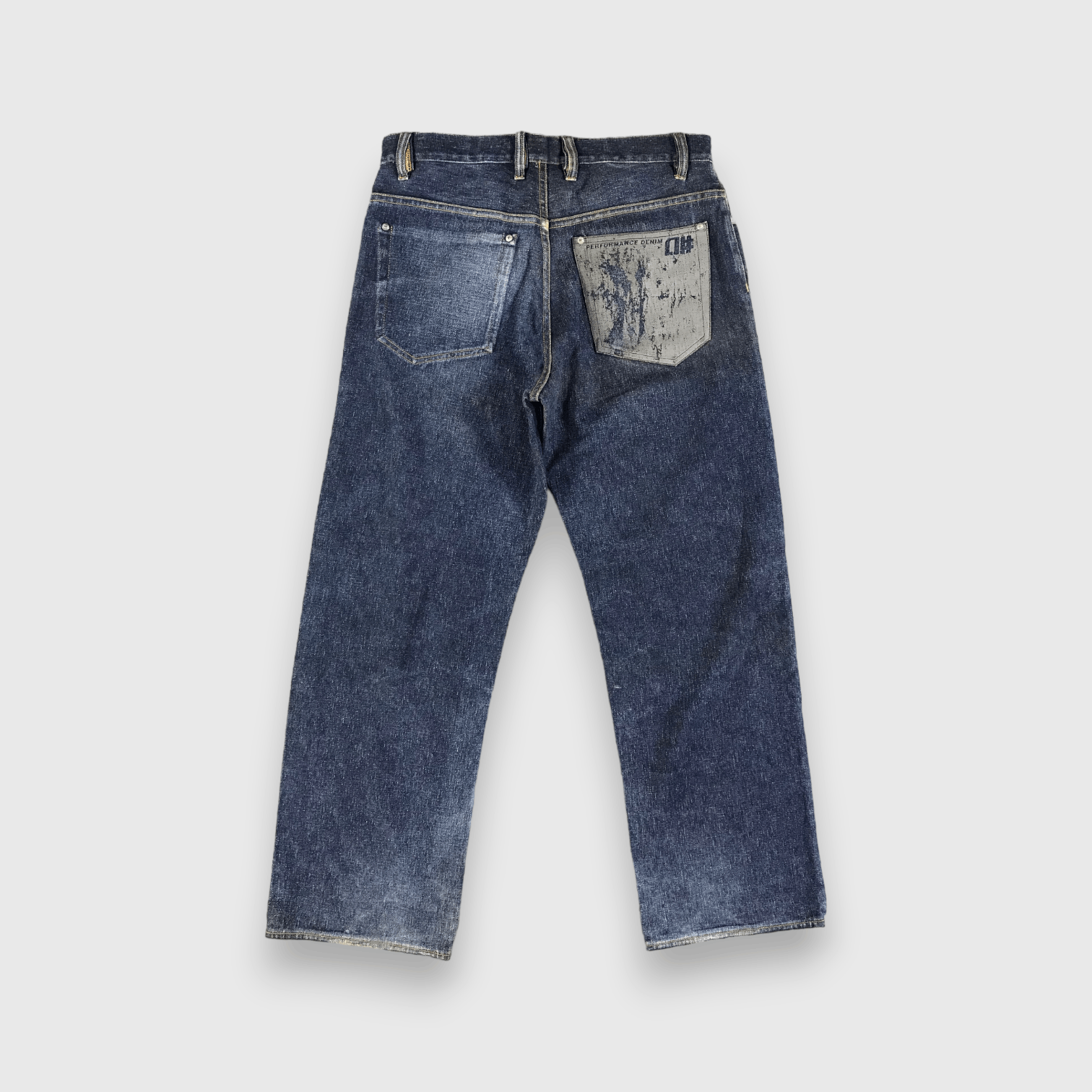 Japanese Brand Alphanumeric Jeans Dark Wash Denim -J2738 Size US 34 / EU 50 - 2 Thumbnail
