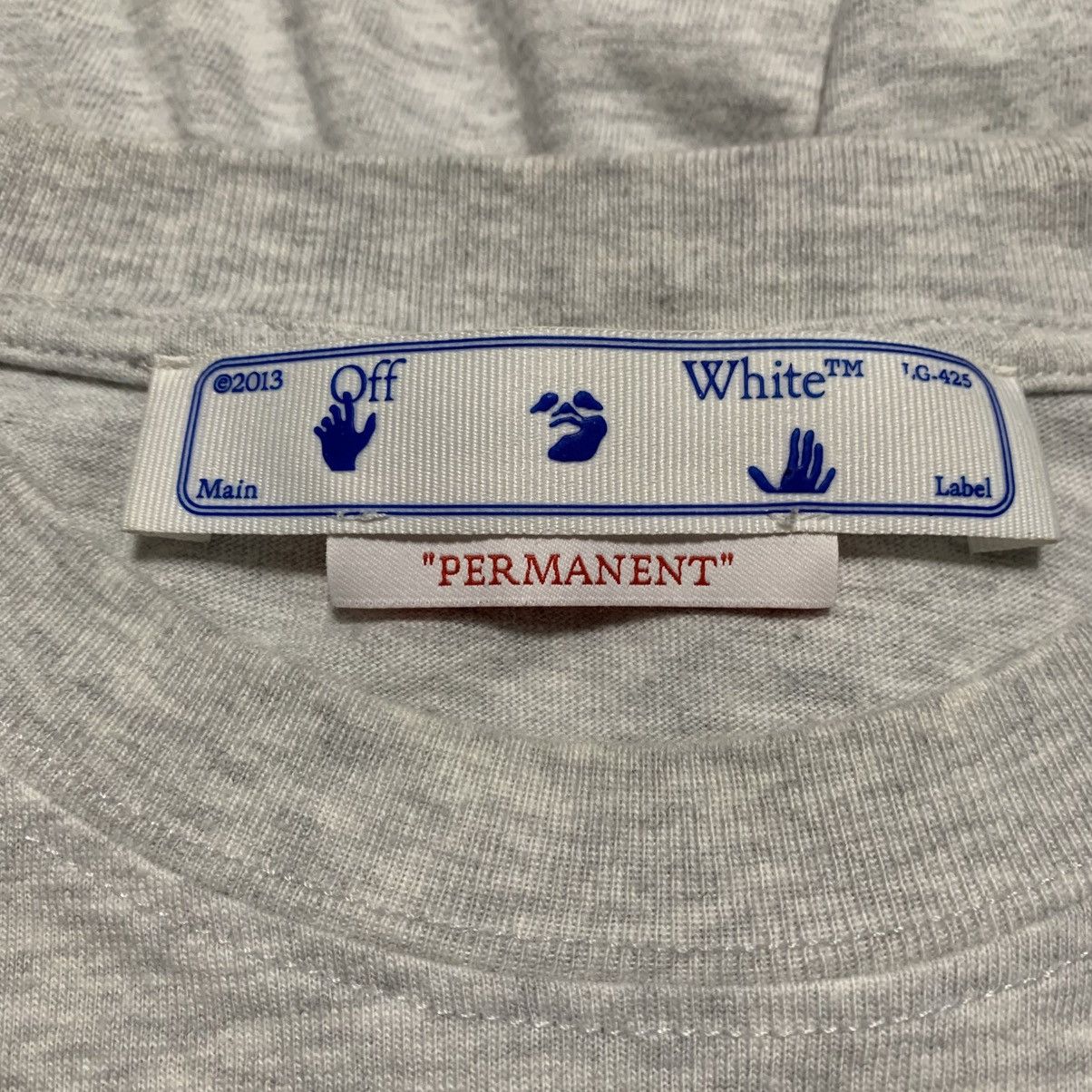Off-White Off White Medium Hand Logo Grey Tee Virgil Abloh Size US M / EU 48-50 / 2 - 4 Thumbnail
