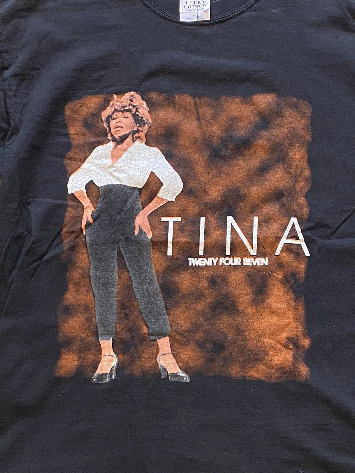 Vintage Tina Turner Rap Tee Concert T-Shirt Black XL Tour