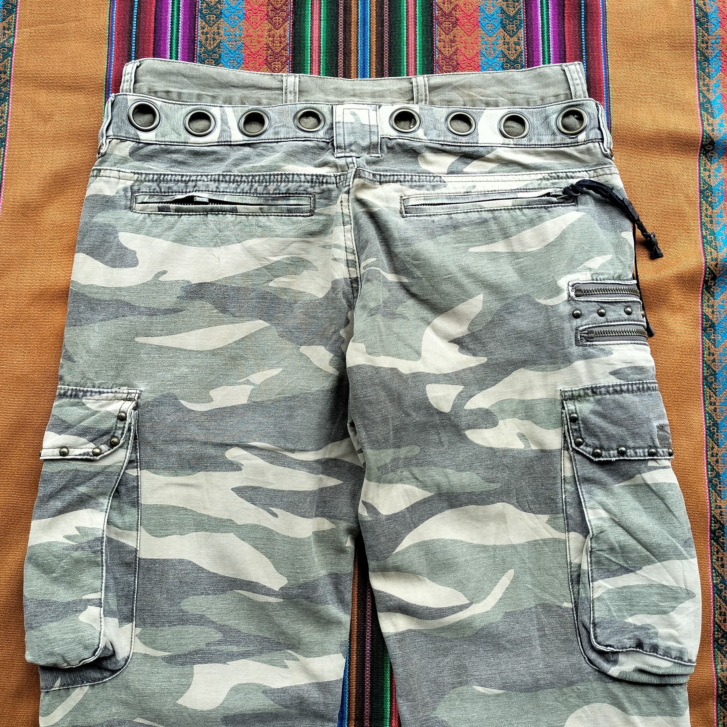 GOA double waist studded flare cargo pants Size US 31 - 15 Thumbnail