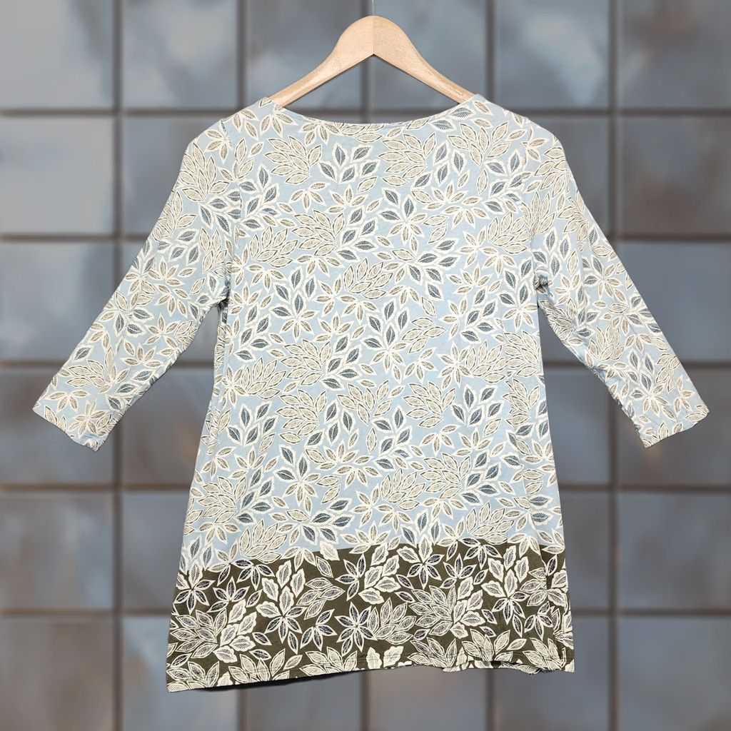 J. Jill J.Jill Top Womens Petite S Blue Floral Pullover T-Shirt Tunic Stretch Casual Boys Girls Mens Womens Size S / US 4 / IT 40 - 1 Thumbnail