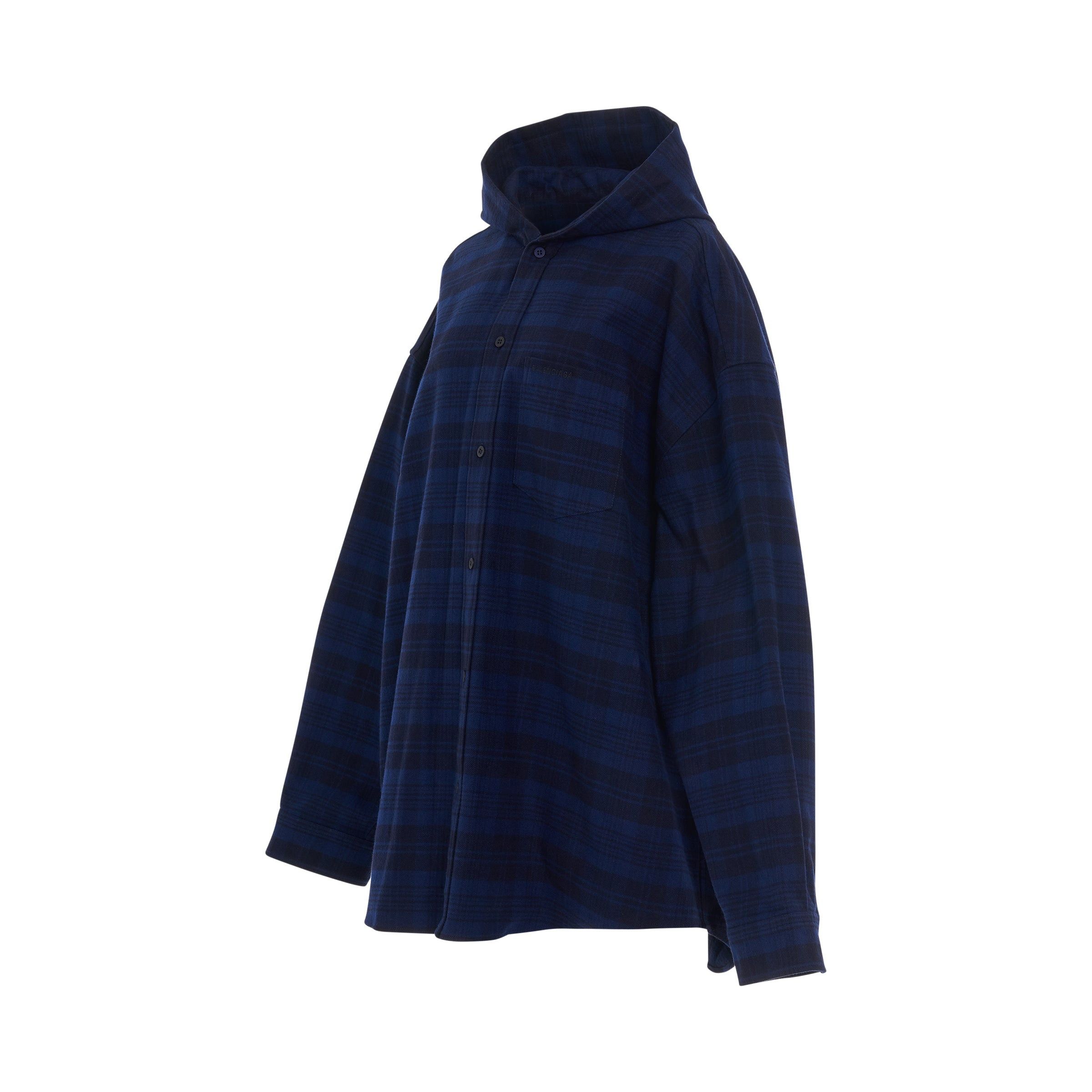 o1w1db10425 Hooded Shirt in Blue/Navy