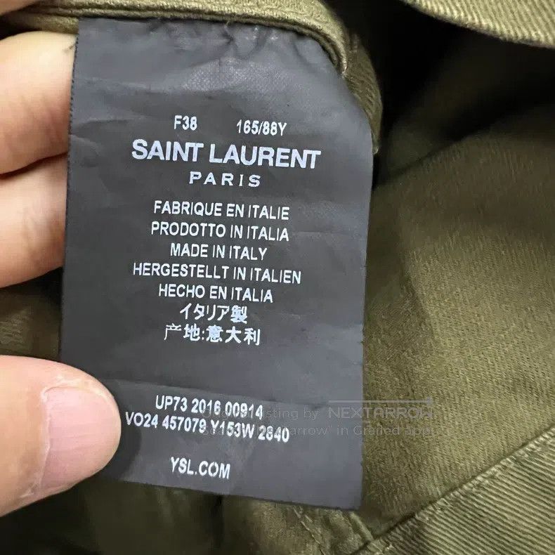 Saint Laurent Paris Saint Laurent Paris Military green logo embroidery jacket Size XS / US 0-2 / IT 36-38 - 4 Thumbnail
