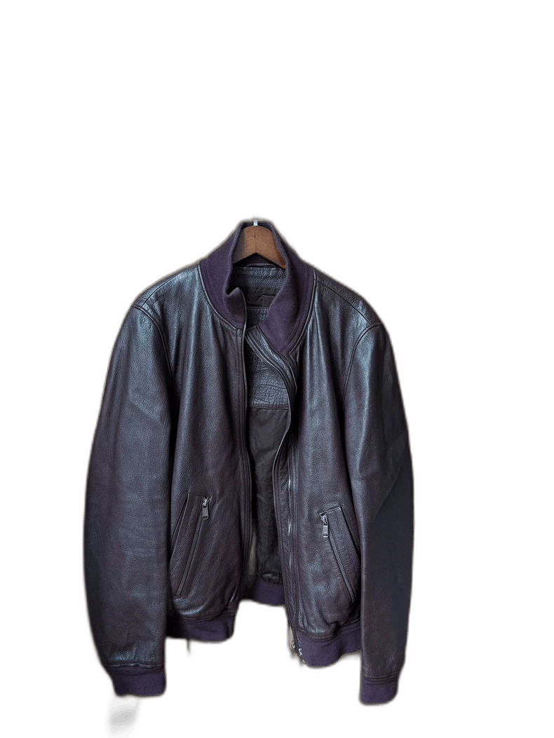 Saint Laurent Paris Saint Laurent Purple Bomber Leather Jacket-2507 Size US L / EU 52-54 / 3 - 7 Thumbnail
