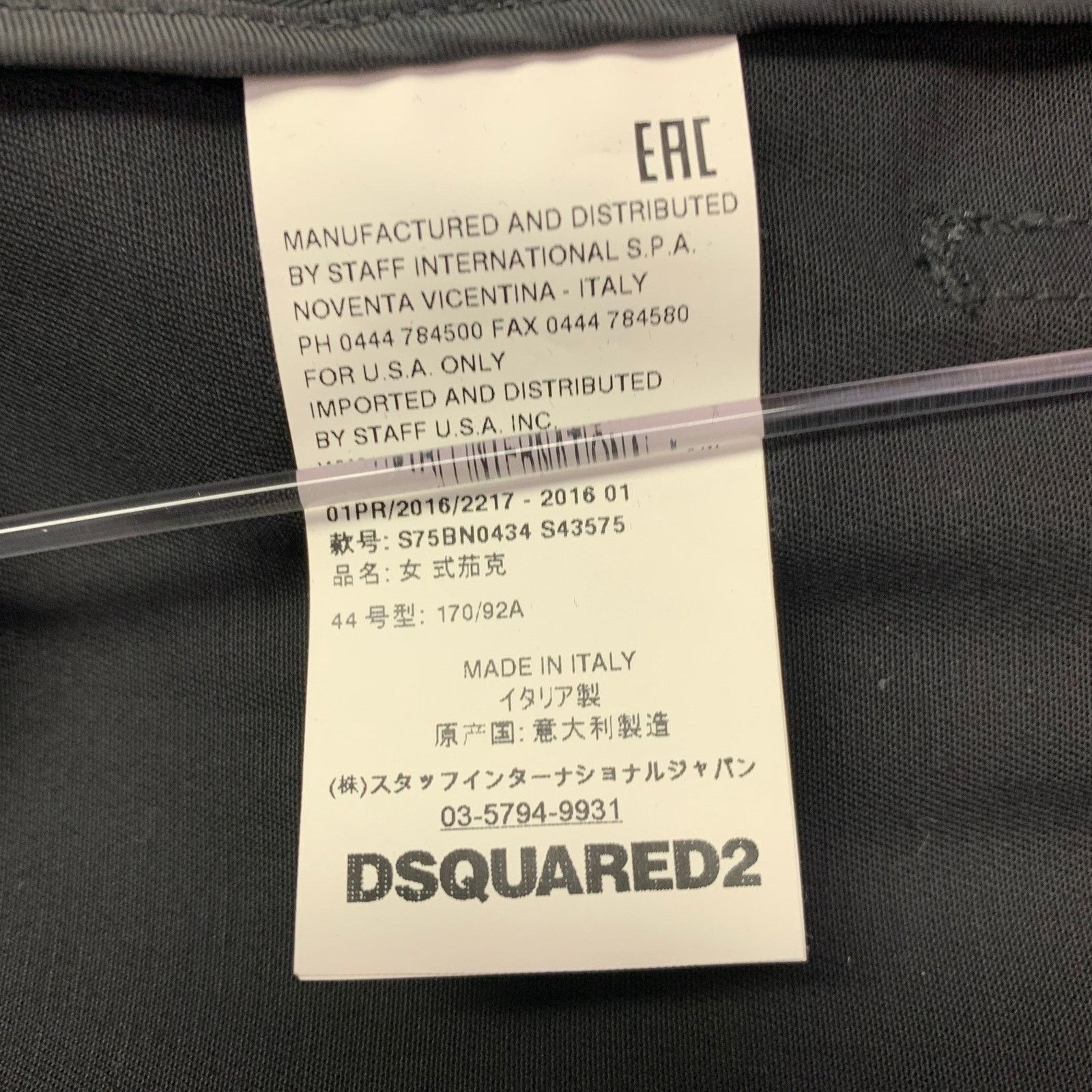 Dsquared2 DSQUARED2 Size 8 Black Cotton Blend Single Breasted Jacket Size M / US 6-8 / IT 42-44 - 6 Thumbnail