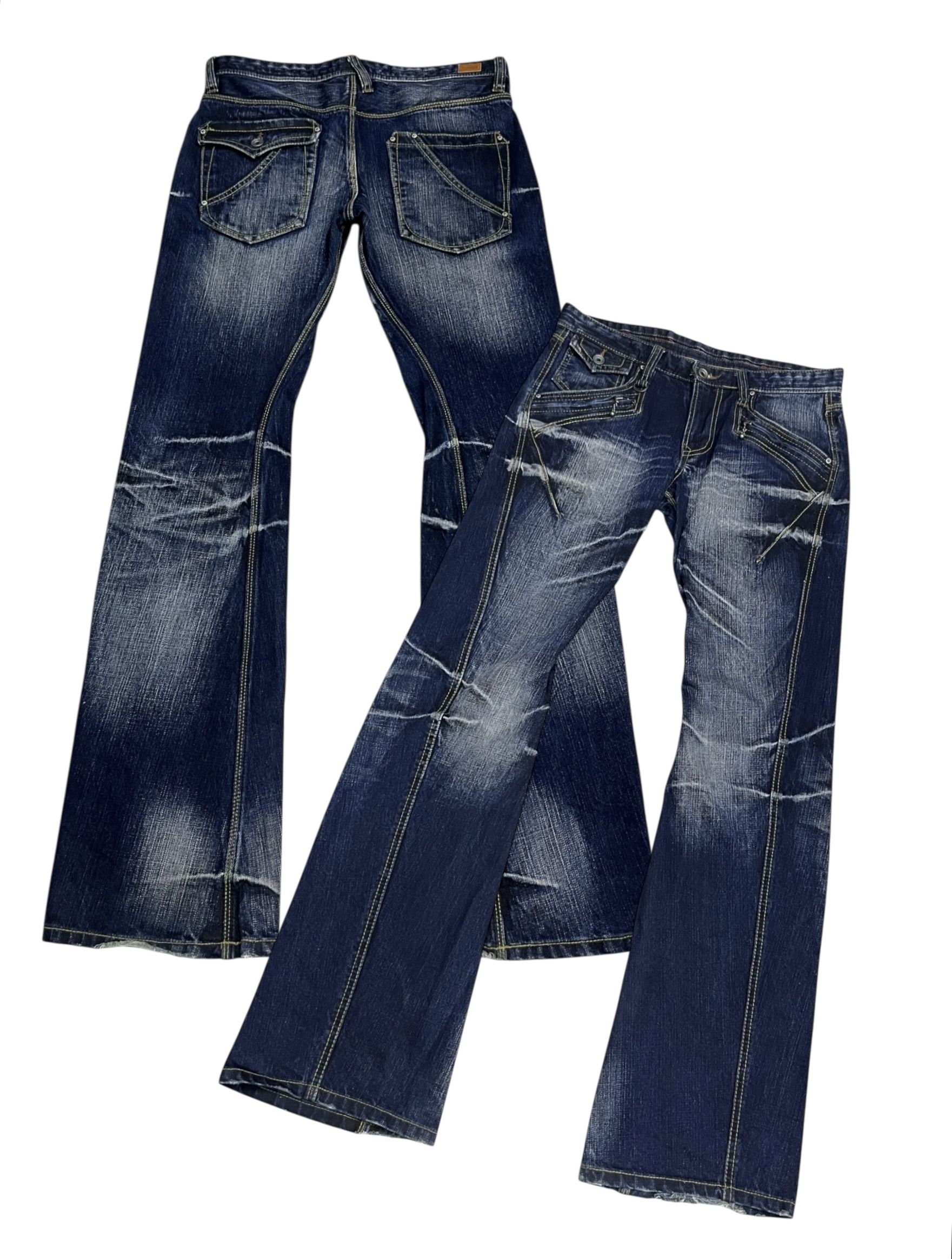 HIDEAWAYS RARE🔥NICOLE CLUB FOR MEN Punk Whiskers Twisted Flare Denim Size US 31 - 1 Thumbnail