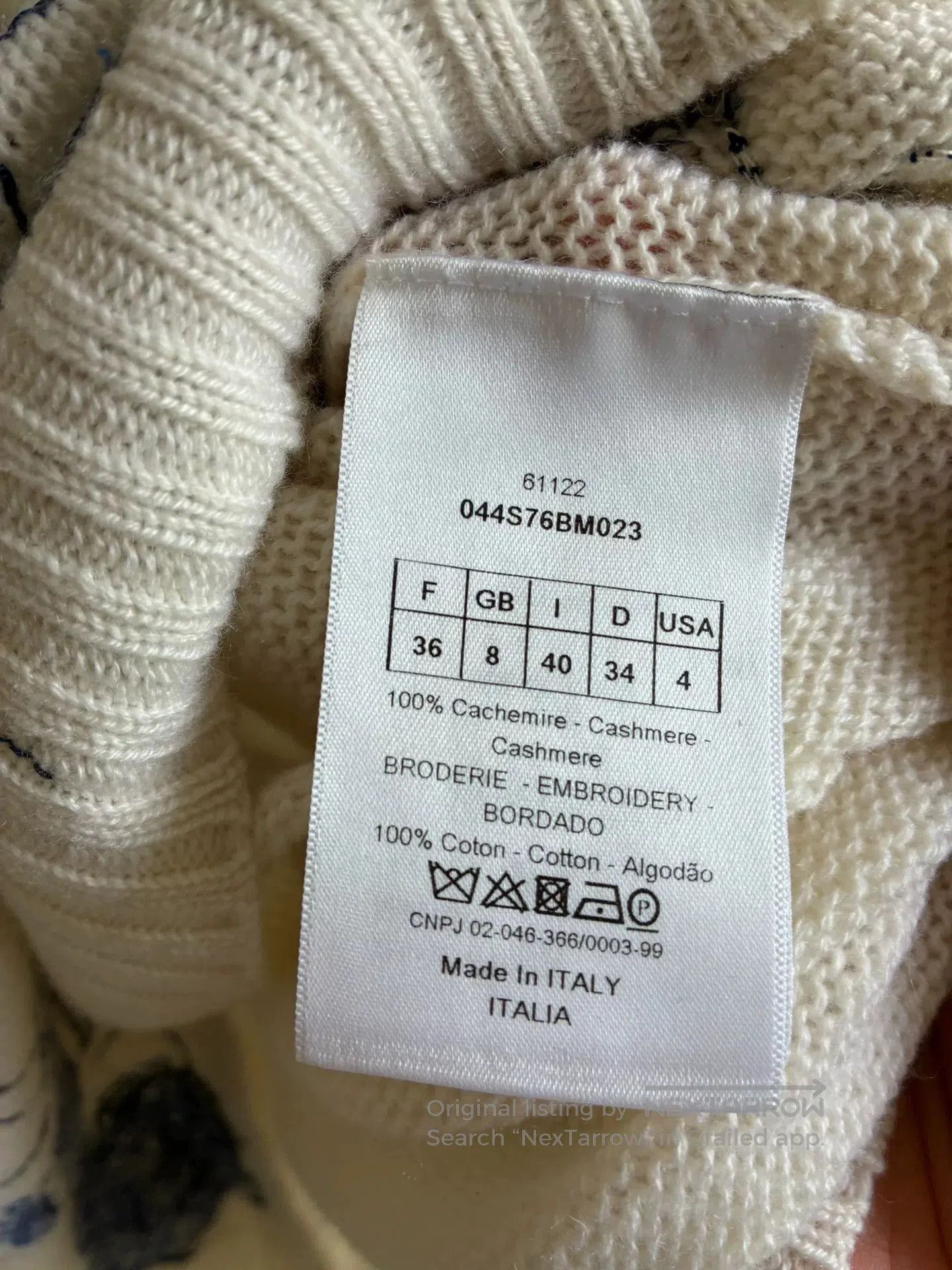 Dior Dior Limited Edition Embroidered Cashmere Sweater. Size XXS / US 00 / IT 34 - 6 Thumbnail