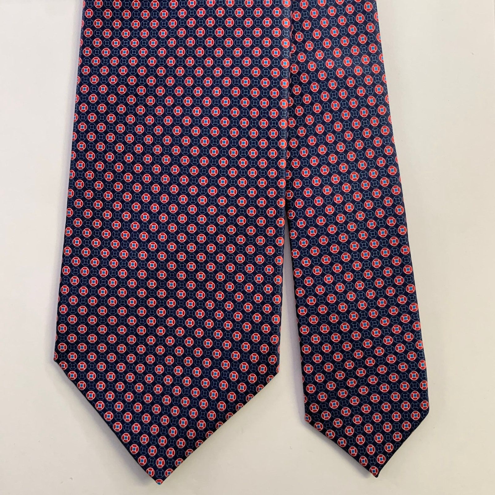 Dolcepunta DOLCEPUNTA Navy Red Floral Silk Tie Size ONE SIZE - 1 Thumbnail