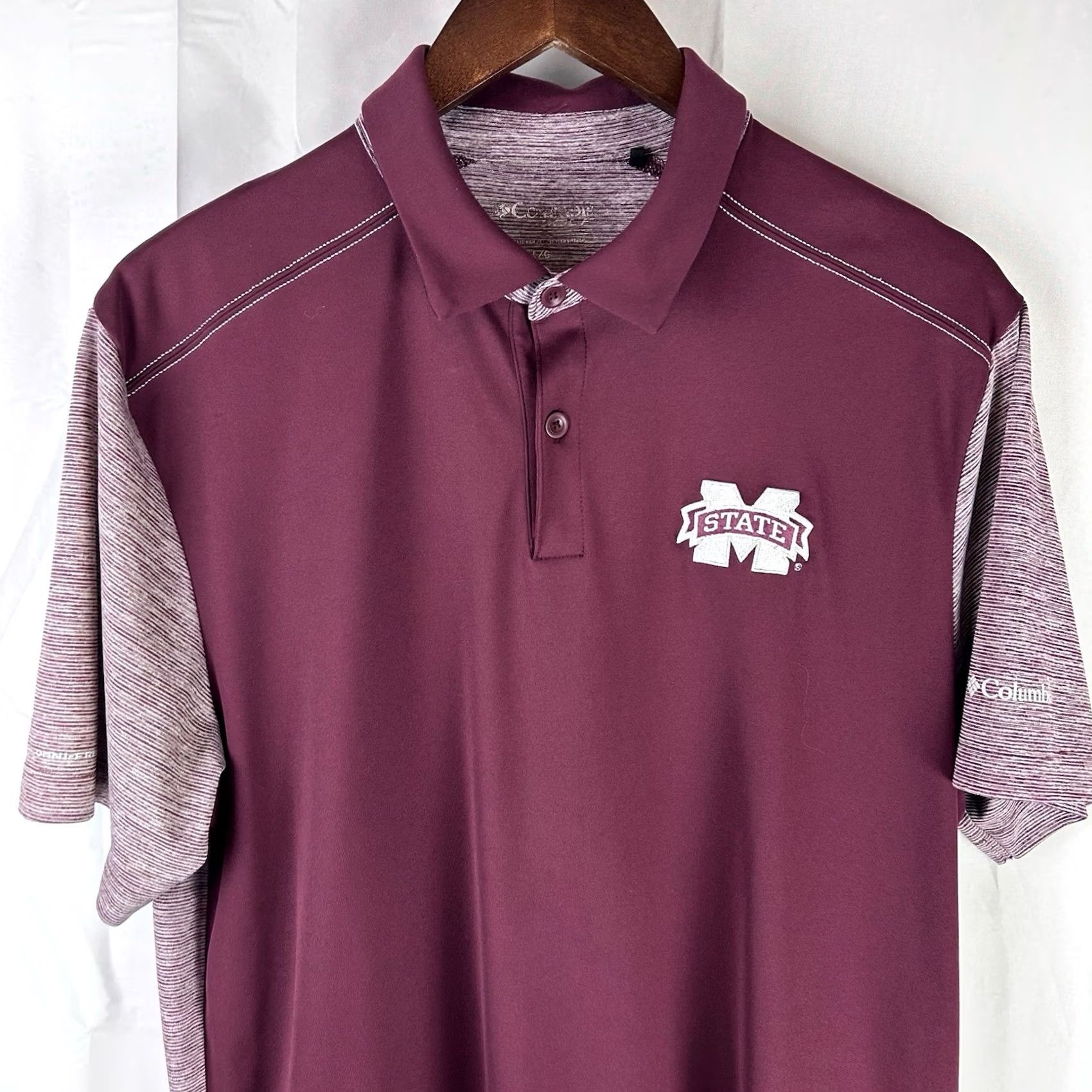 Vintage Columbia MSU Bulldog Mississippi State Omni-Freeze Forged Mens Polo Shirt Large Red Size US L / EU 52-54 / 3 - 2 Thumbnail