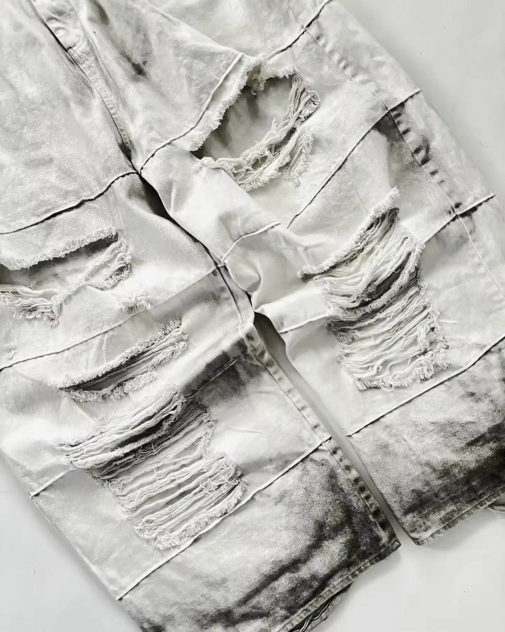 Japanese Brand × Vintage wide, ripped, dirty jeans Size US 37 - 4 Thumbnail