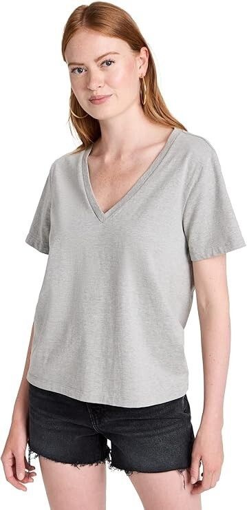 Good American V-Neck Grey Tee ( 5XL )