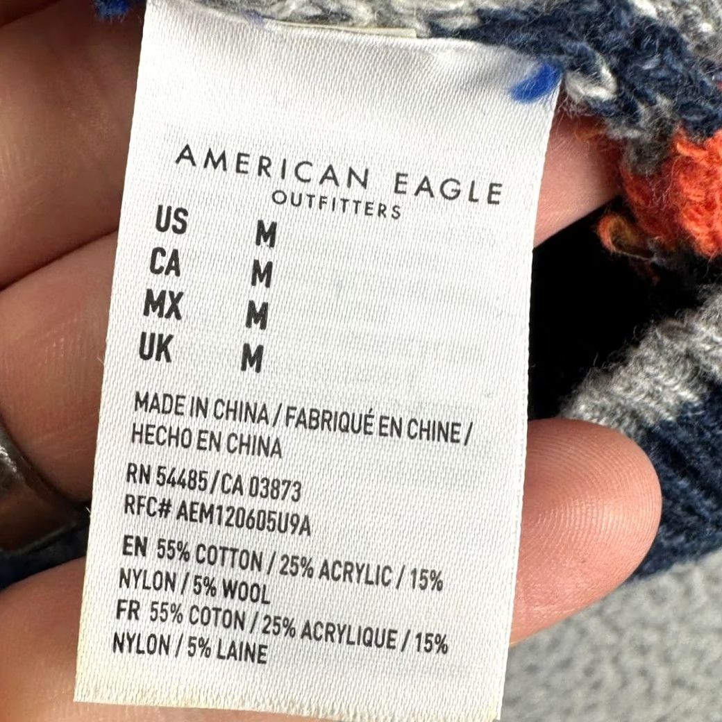 Vintage American Eagle Hoodie Sweater Mens Medium Gray Wool Blend Aztec Southwestern Knitted Pullover Hooded Knit Pattern Aztec Shirt Sweatshirt Courtroom? Size US M / EU 48-50 / 2 - 6 Thumbnail
