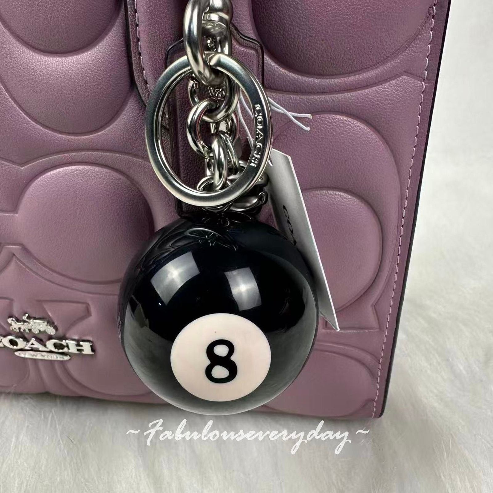 Coach Coach Eight Ball Bag Charm Keychain Keyring CEA15 NWT Size ONE SIZE - 3 Thumbnail