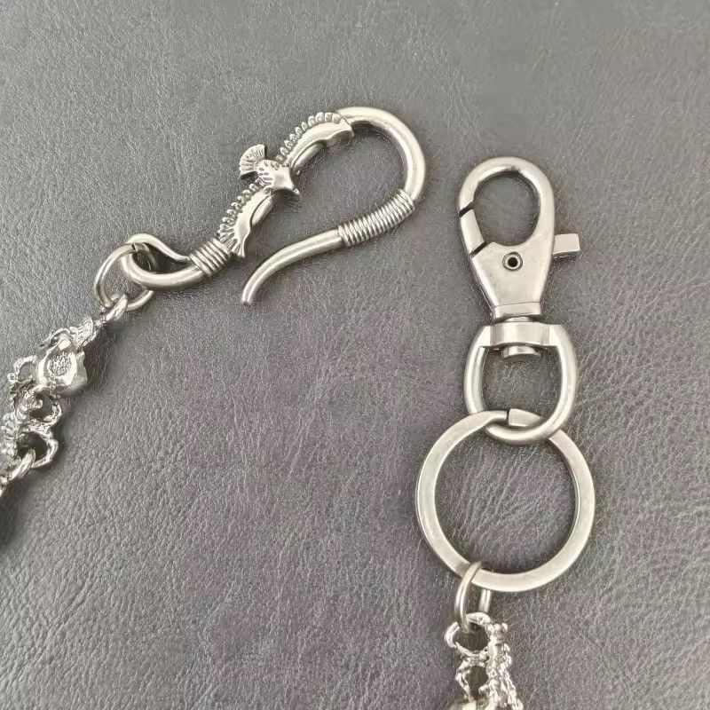 Vintage Metal Carve Eagle Skull Head Pants Chain Size ONE SIZE - 3 Thumbnail
