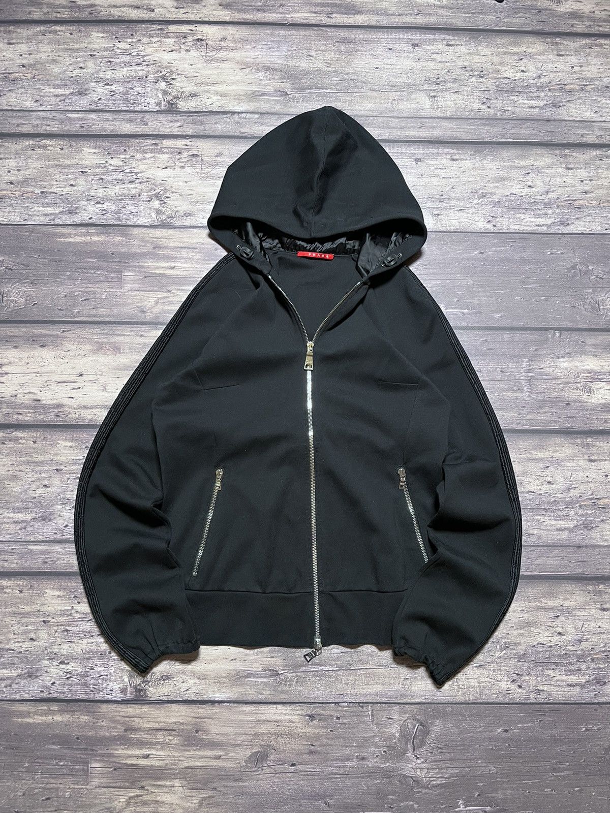 Prada prada vintage black tab zip hoodie Size M / US 6-8 / IT 42-44 - 1 Thumbnail