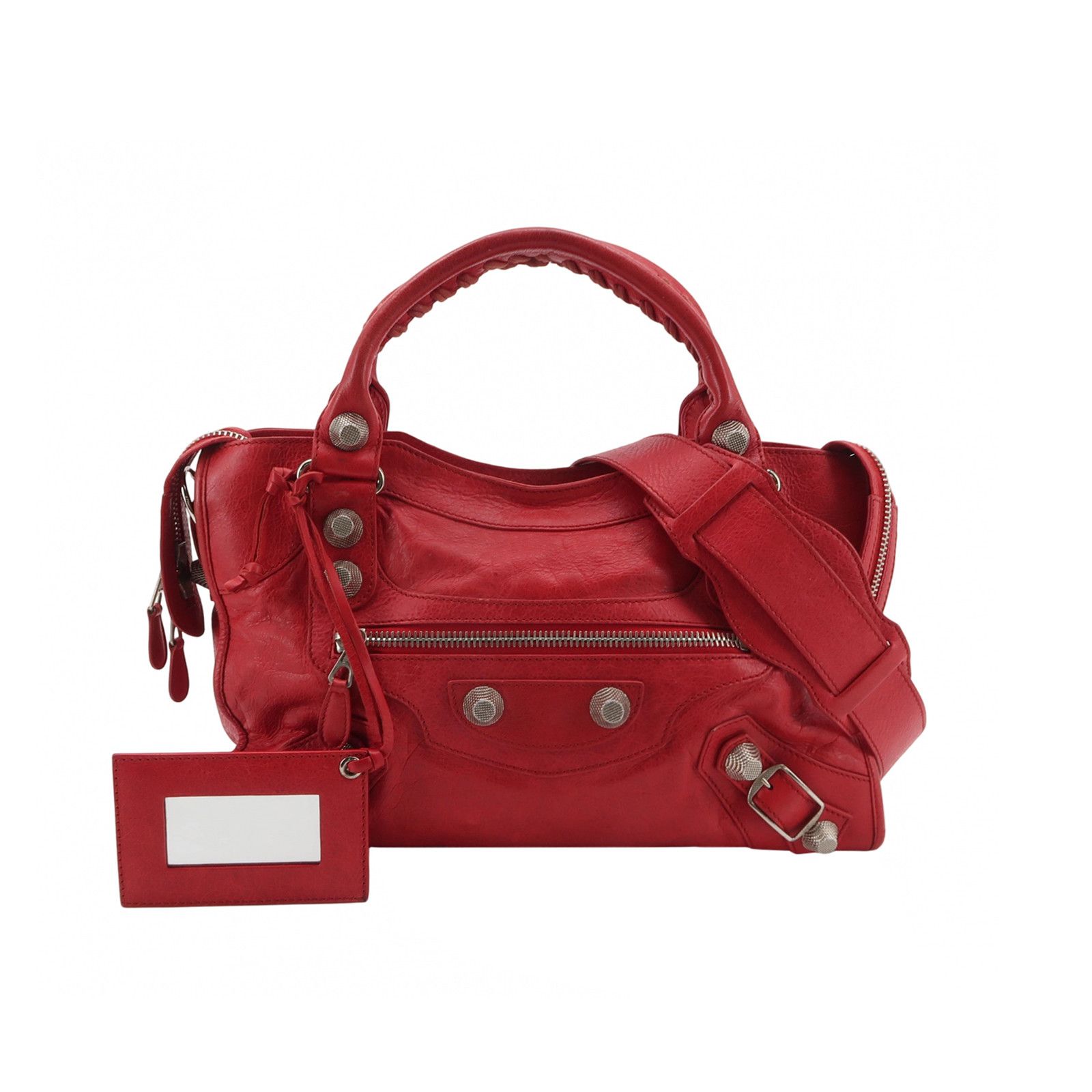 Balenciaga Balenciaga Giant City Studded Leather Bag Red Size OS Size ONE SIZE - 1 Thumbnail