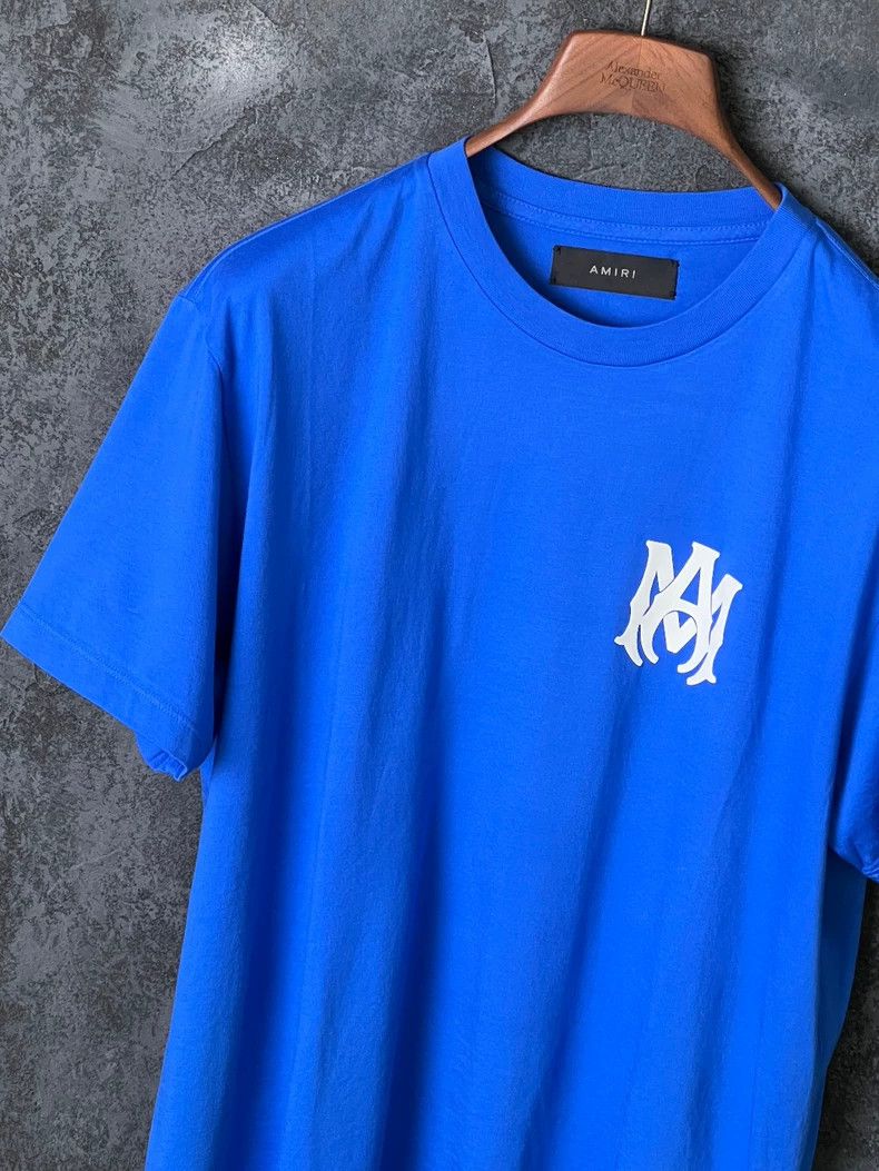 Amiri Amiri Blue Letter Printed Cotton Short Sleeve Size US M / EU 48-50 / 2 - 5 Thumbnail