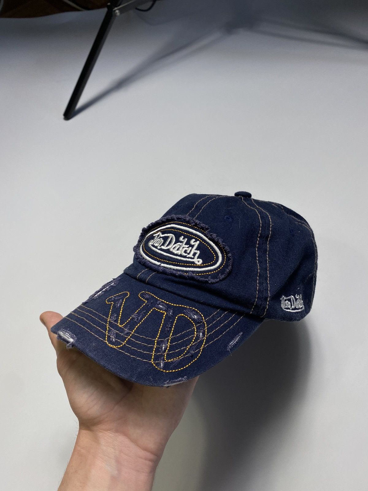 Von Dutch Rare Vintage Von Dutch Distressed Denim Cap Hut Size ONE SIZE - 1 Thumbnail