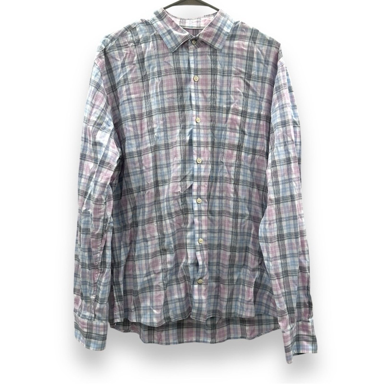 Peter Millar Peter Millar White, Blue & Pink Plaid Button Down Shirt Sz L Size US L / EU 52-54 / 3 - 1 Thumbnail