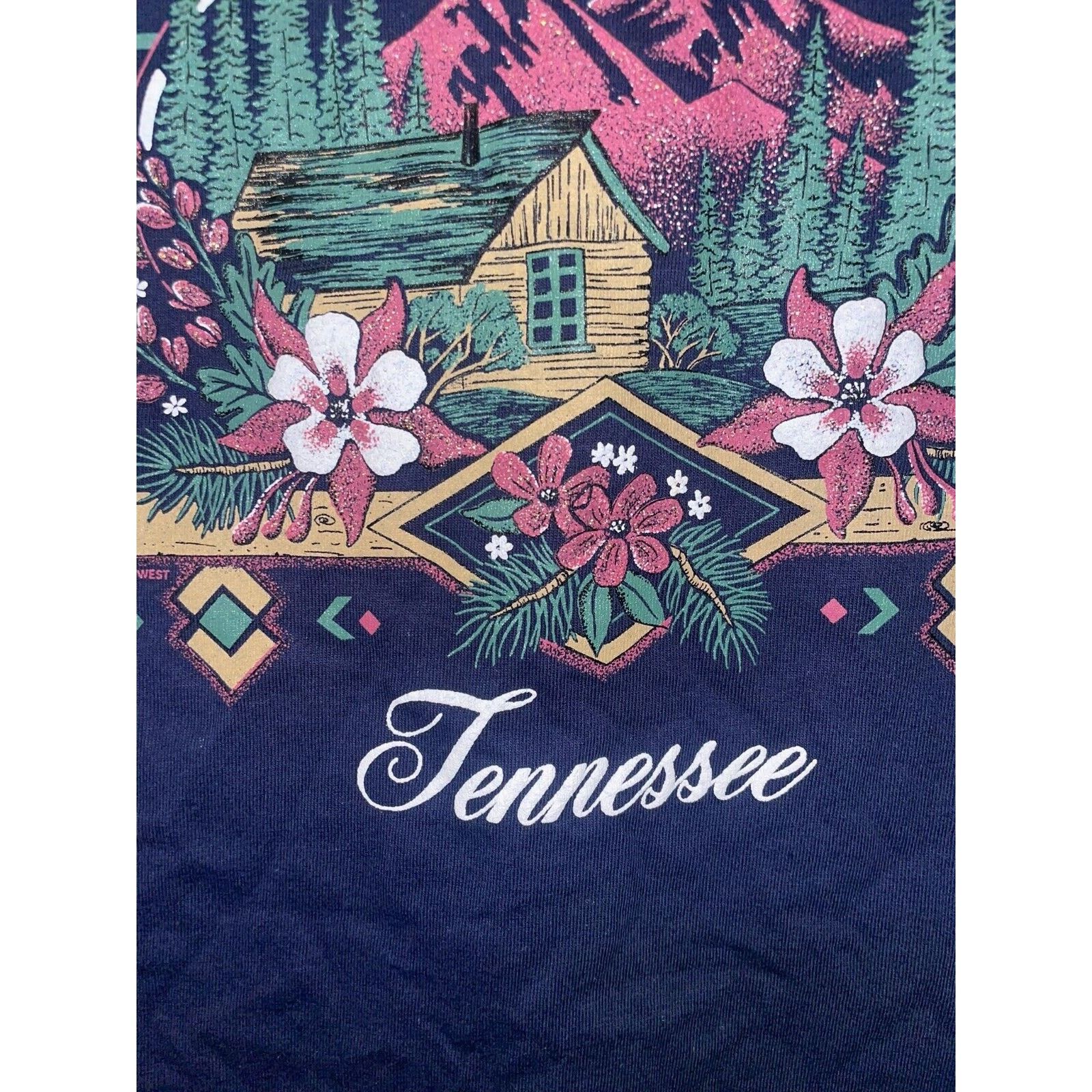 Jerzees Vintage Gatlinburg Shirt Tennessee Blue Tee VTG 90s Large Size US L / EU 52-54 / 3 - 3 Thumbnail