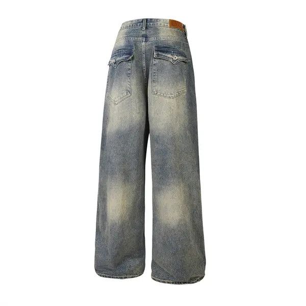 Japanese Brand Hazuki x Fuka Men's straight punk washed distressed jeans Size US 32 / EU 48 - 2 Thumbnail