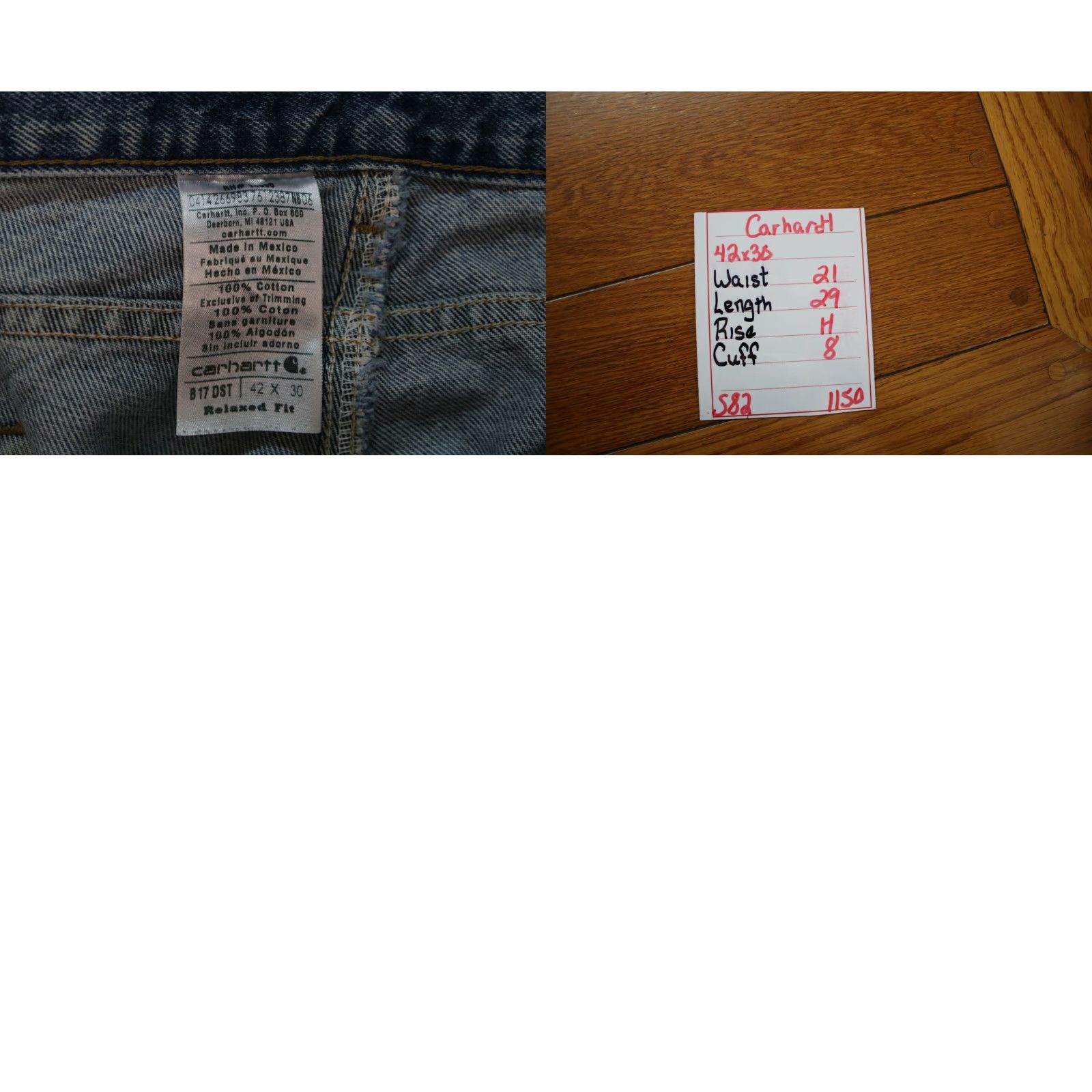 Carhartt VINTAGE Carhartt Men Relaxed Fit Straight Jeans Blue 42X30 Denim 5-Pocket Regular 100% Cotton Size 42X30 Mens Jeans Blue Carhartt Straight Size US 42 / EU 58 - 8 Thumbnail