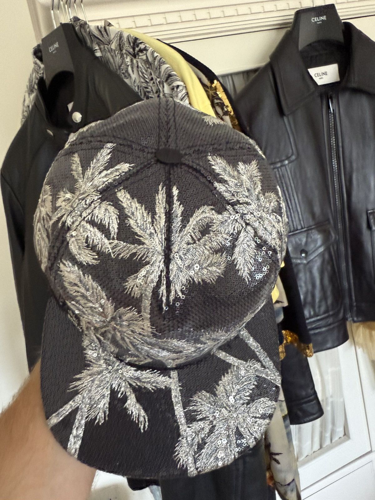 Celine Celine Hedi Slimane embroidered sequin palm tree cap trucker Size ONE SIZE - 3 Thumbnail
