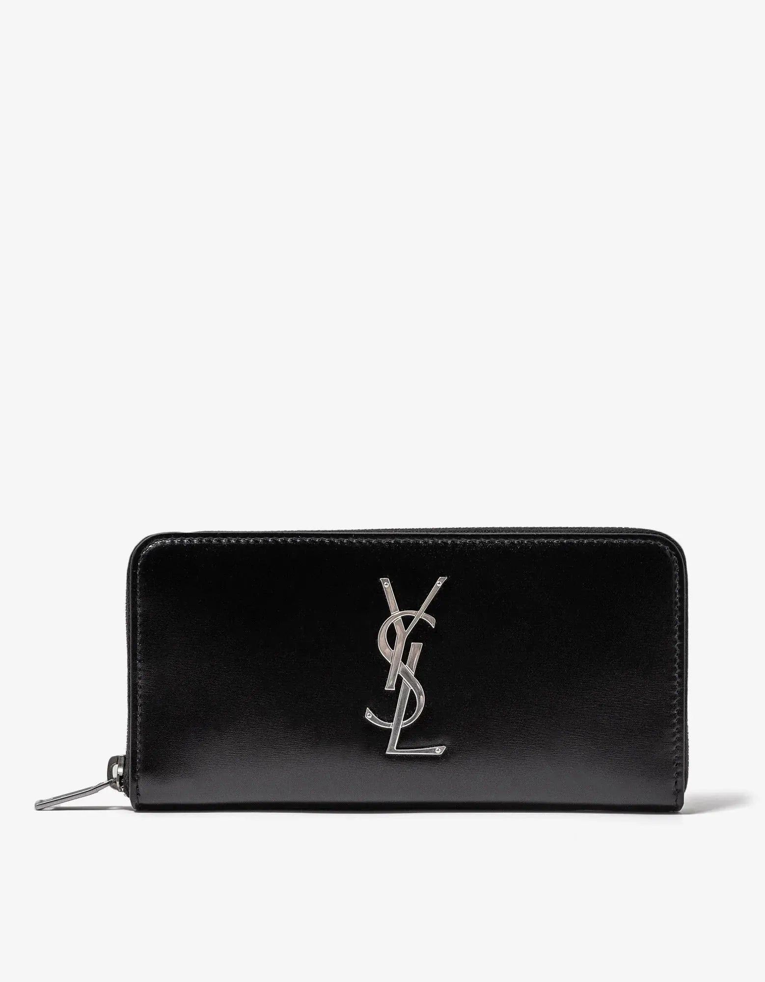 Saint Laurent Paris Saint Laurent Black Cassandre Zip Long Wallet Size ONE SIZE - 1 Thumbnail