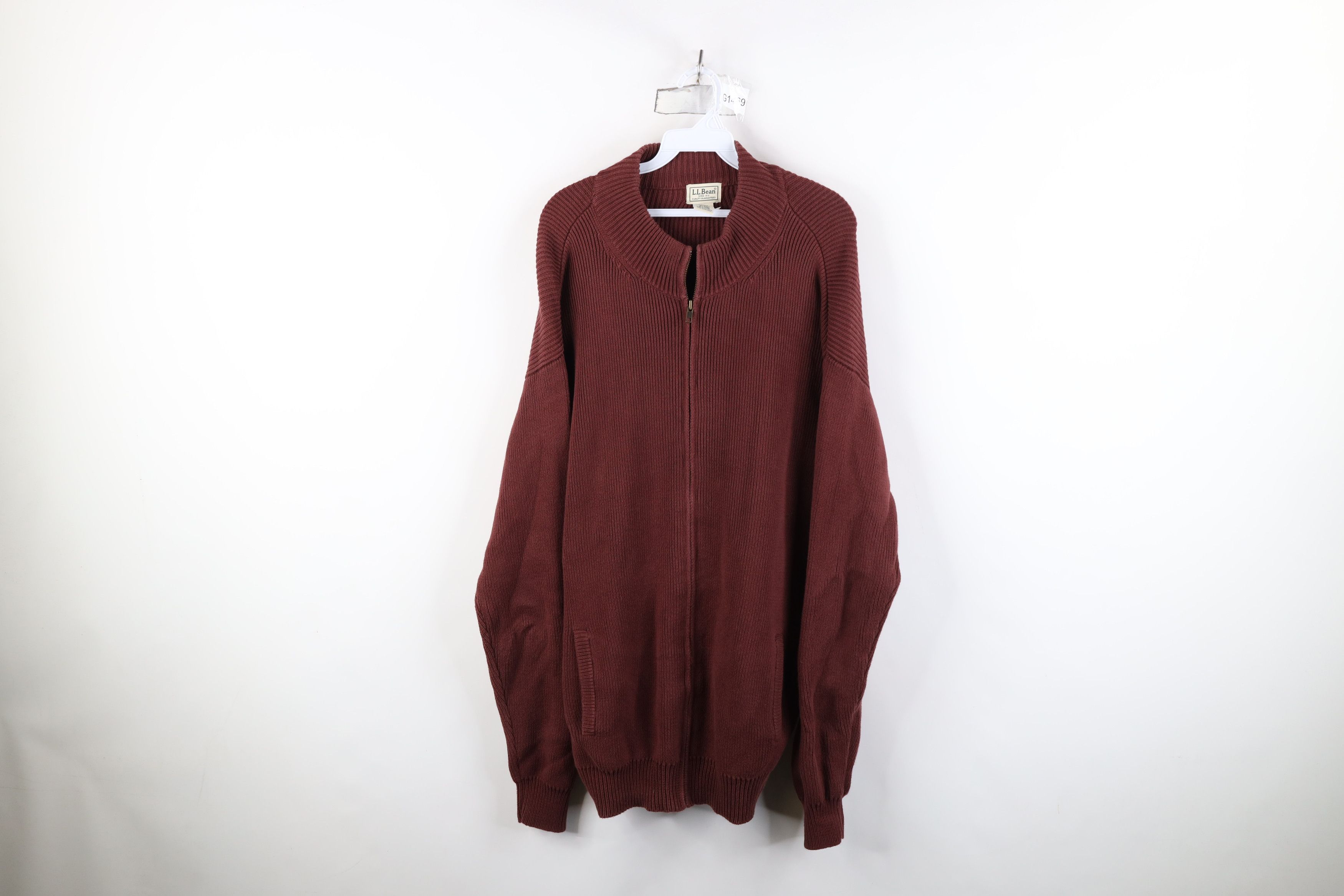 L.L. Bean Vintage LL Bean Chunky Ribbed Knit Zip Cardigan Sweater Size US XL / EU 56 / 4 - 1 Thumbnail