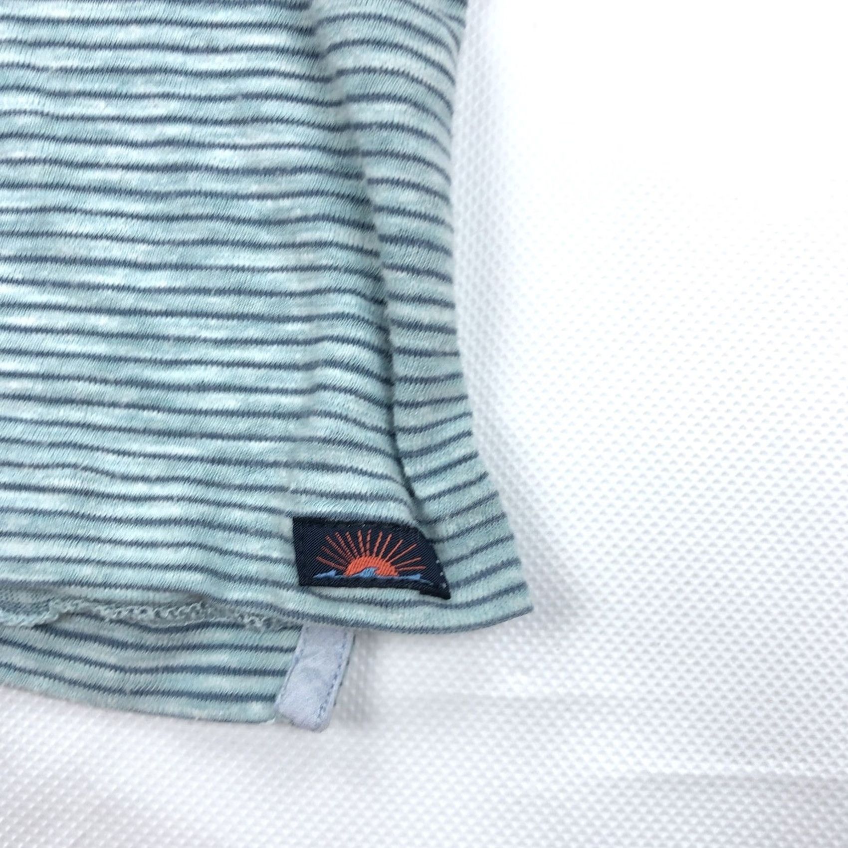 Faherty Faherty Brand Polo Shirt Green Blue White Stripe Short Sleeve Pocket 2XL Mens Size US XXL / EU 58 / 5 - 4 Thumbnail
