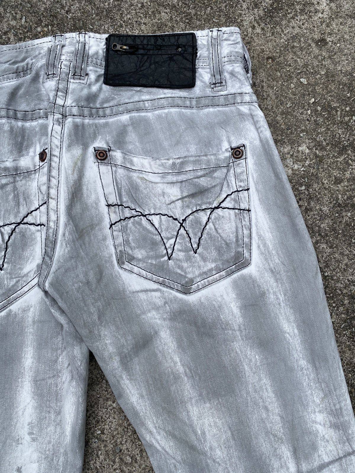 Japanese Brand × Tornado Mart 1990s - Tough Jeansmith Distressed Claws Mark Design Jeans Size US 32 / EU 48 - 14 Thumbnail
