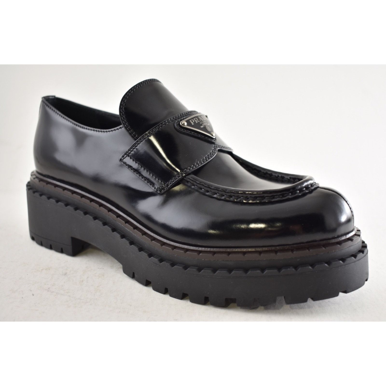 Prada Prada Black Leather Platform Loafer Creeper Flat 38.5 Size US 8.5 / EU 41-42 - 5 Thumbnail