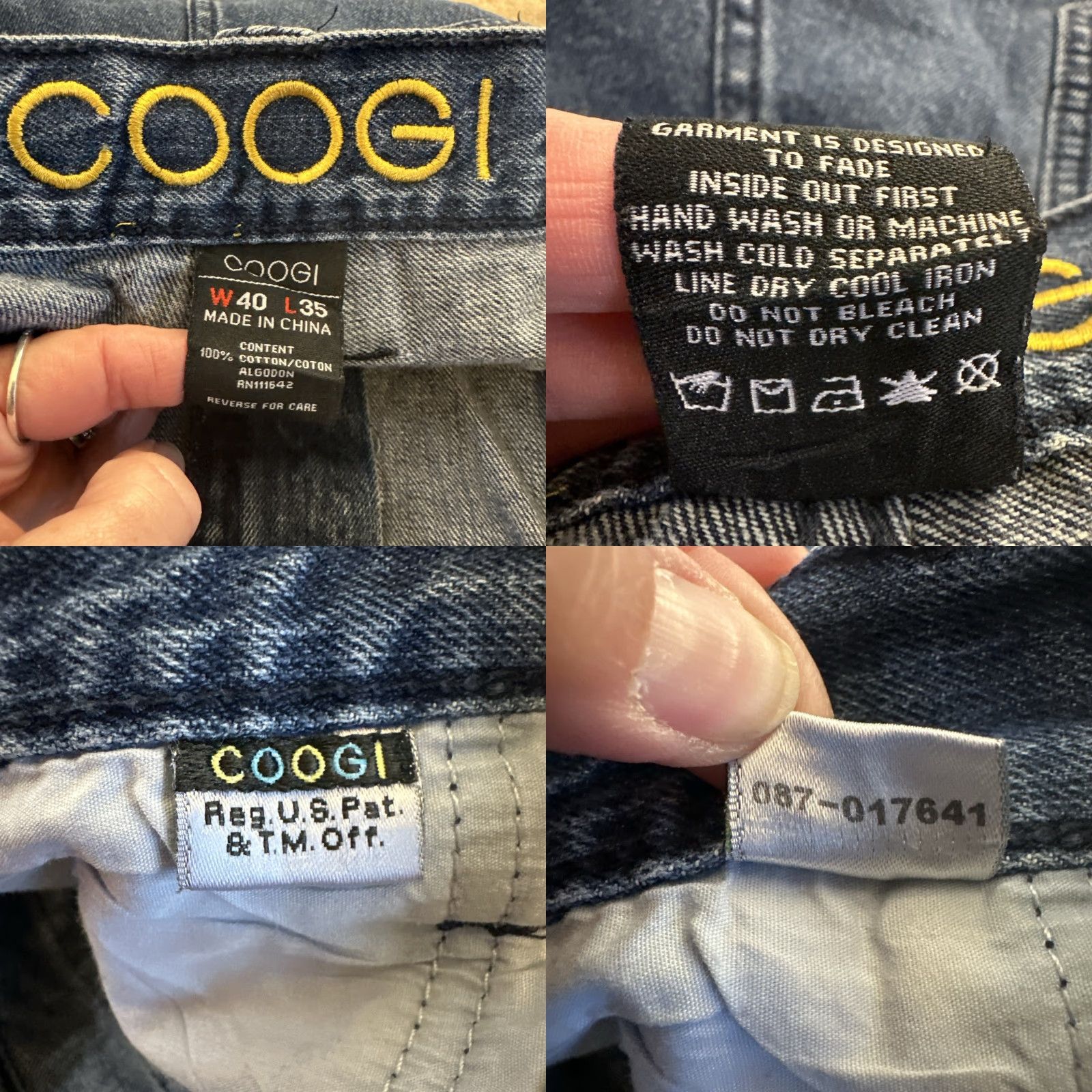 Coogi VINTAGE COOGI Jeans Baggy 40x34 Men Denim Blue 90s Hip Hop Embroidered Pockets Flap Wide-Leg 34" Inseam Size US 40 / EU 56 - 9 Thumbnail