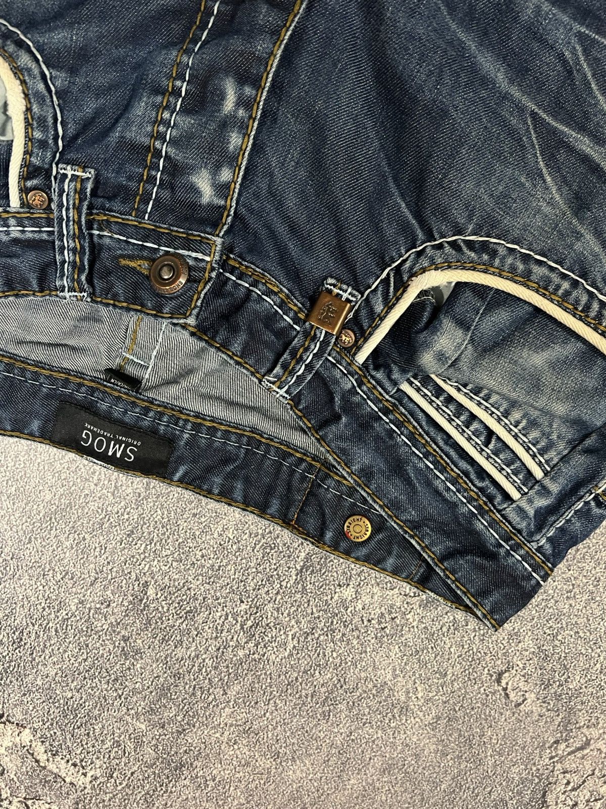 Japanese Brand Faded Shredded Destroyed Slim - Avan Number Nine Style Size US 36 / EU 52 - 9 Thumbnail