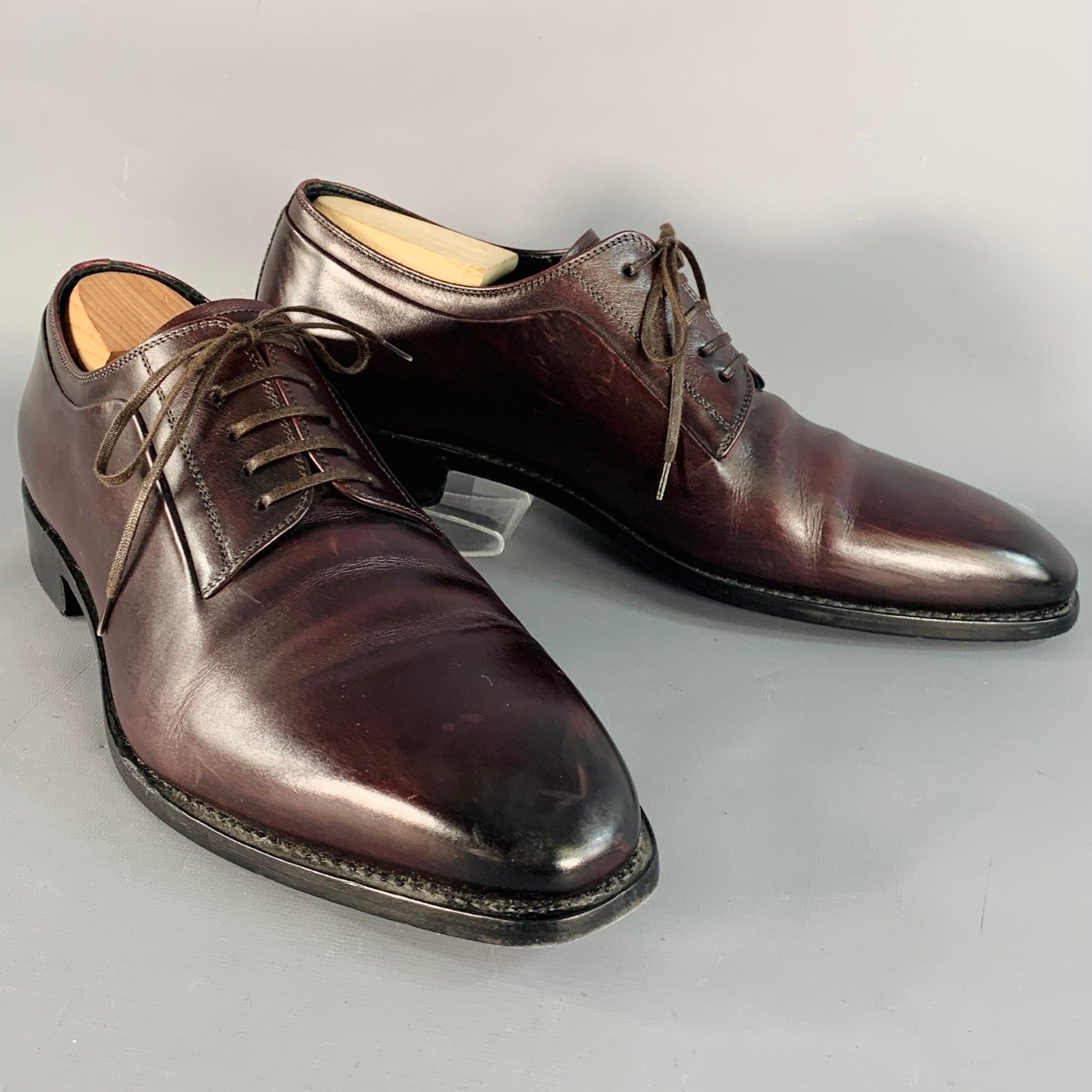 DIOR HOMME 10 Brown Leather Derby Lace-Up Shoes