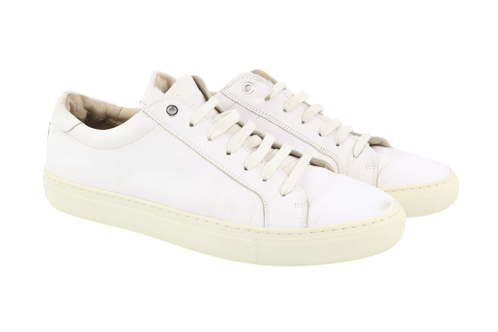 Suitsupply FW1404 EU42 White Leather Almond Toe Sneakers 83574 Size US 9 / EU 42 - 1 Thumbnail