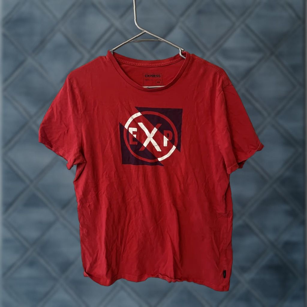 Express Express Graphic Print T-Shirt Men Crew Neck Red Medium Short Sleeve Logo Express Outlet Shirt Mens Size US M / EU 48-50 / 2 - 1 Thumbnail