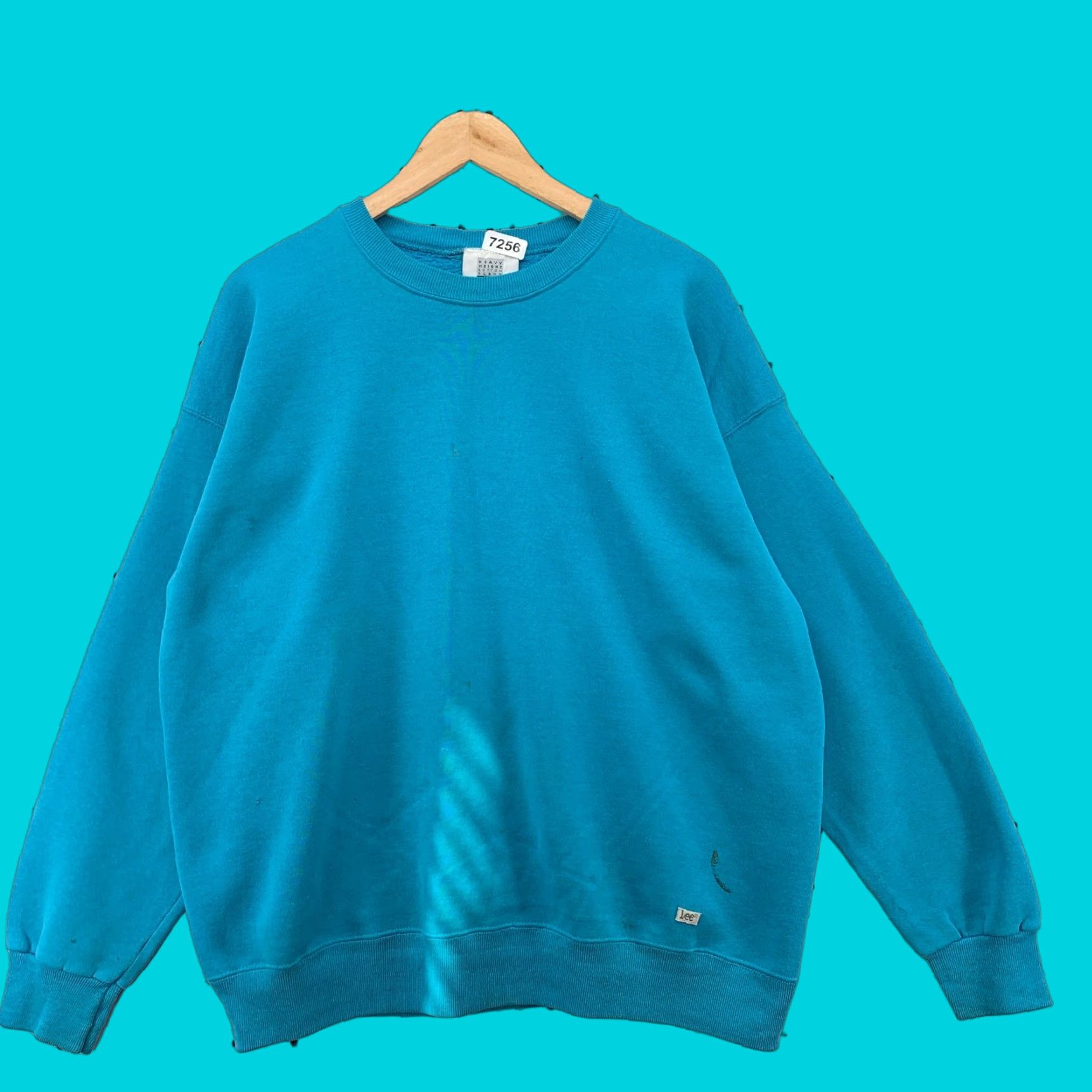 Lee VINTAGE Lee Sport Crewneck Sweatshirt Men's L Blue 90s Heavyweight Cotton Blend Fleece Logo Pullover Size US L / EU 52-54 / 3 - 1 Thumbnail
