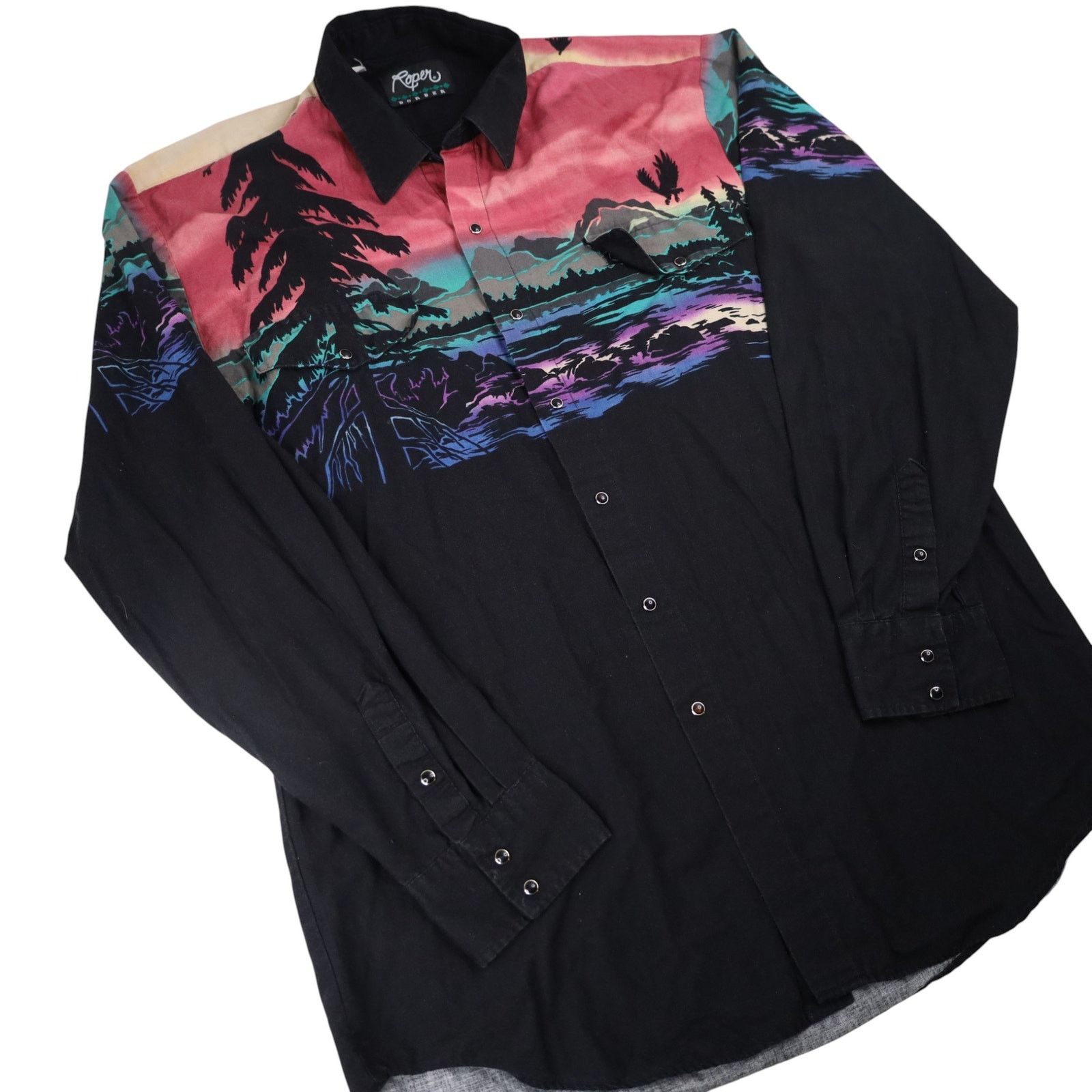 Vintage Vintage Ropers Pastel Nature Scene Button Up Western Shirt Size US XL / EU 56 / 4 - 3 Thumbnail