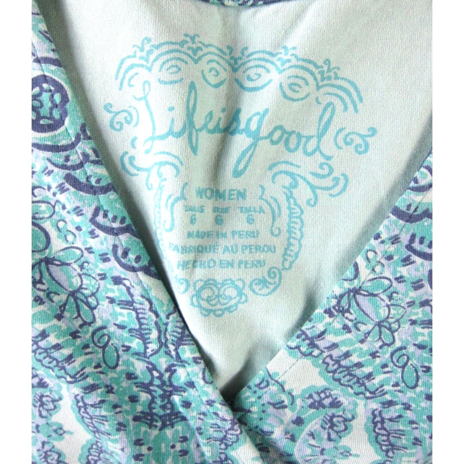Life is Good Life Is Good Blue Floral Paisley Stretch Sleeveless V-Neck Sheath Tank Dress 6 Size M / US 6-8 / IT 42-44 - 3 Thumbnail