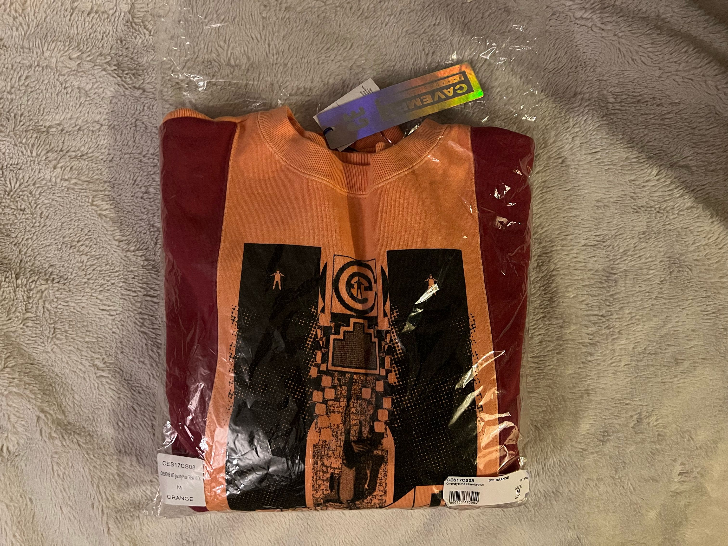 image of Cav Empt Overdye Md Gravityplus Crew Neck - Orange , Men's (Size Large)
