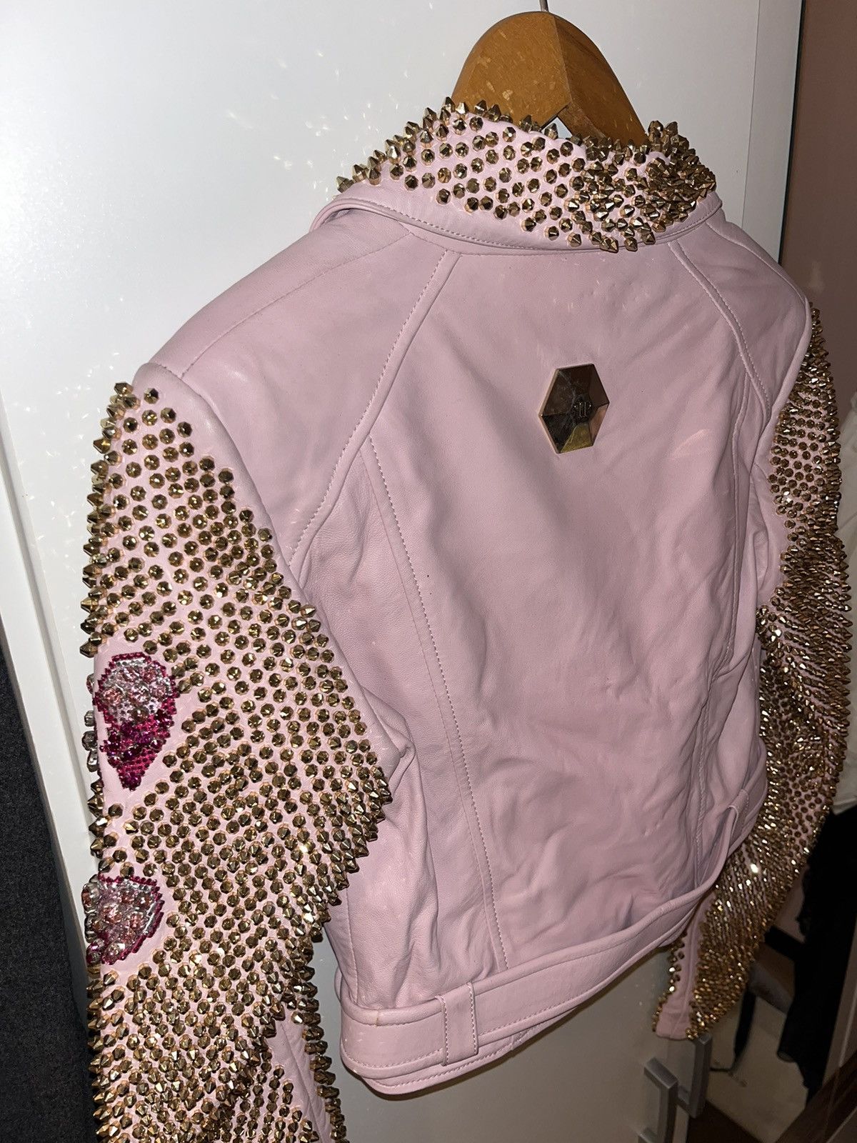 Philipp Plein Leather jacket with crystals Size S / US 4 / IT 40 - 3 Thumbnail